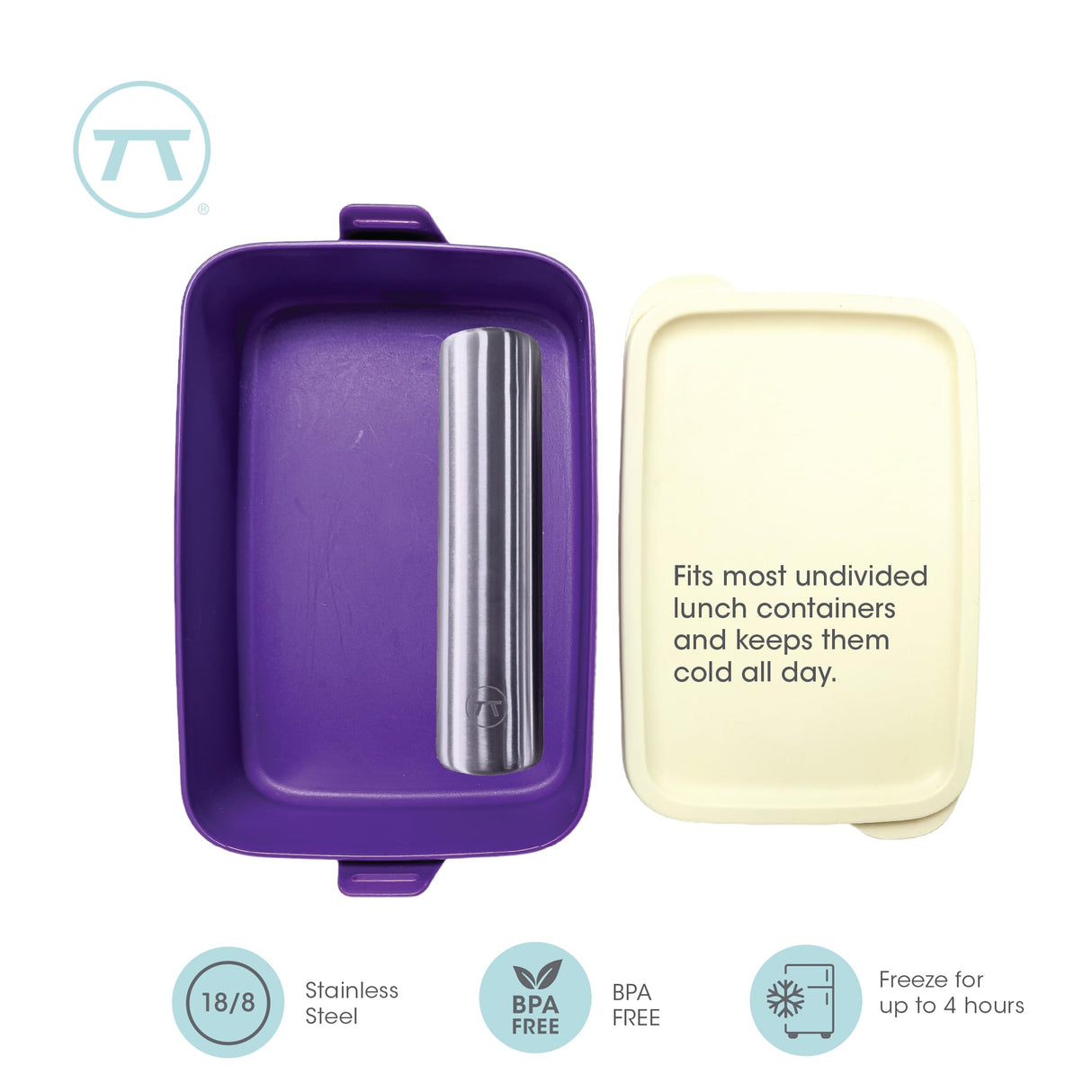 Outset Stainless Steel Cylinder Ice Packs, Set of 2 Metal Lunch Box Coolers
