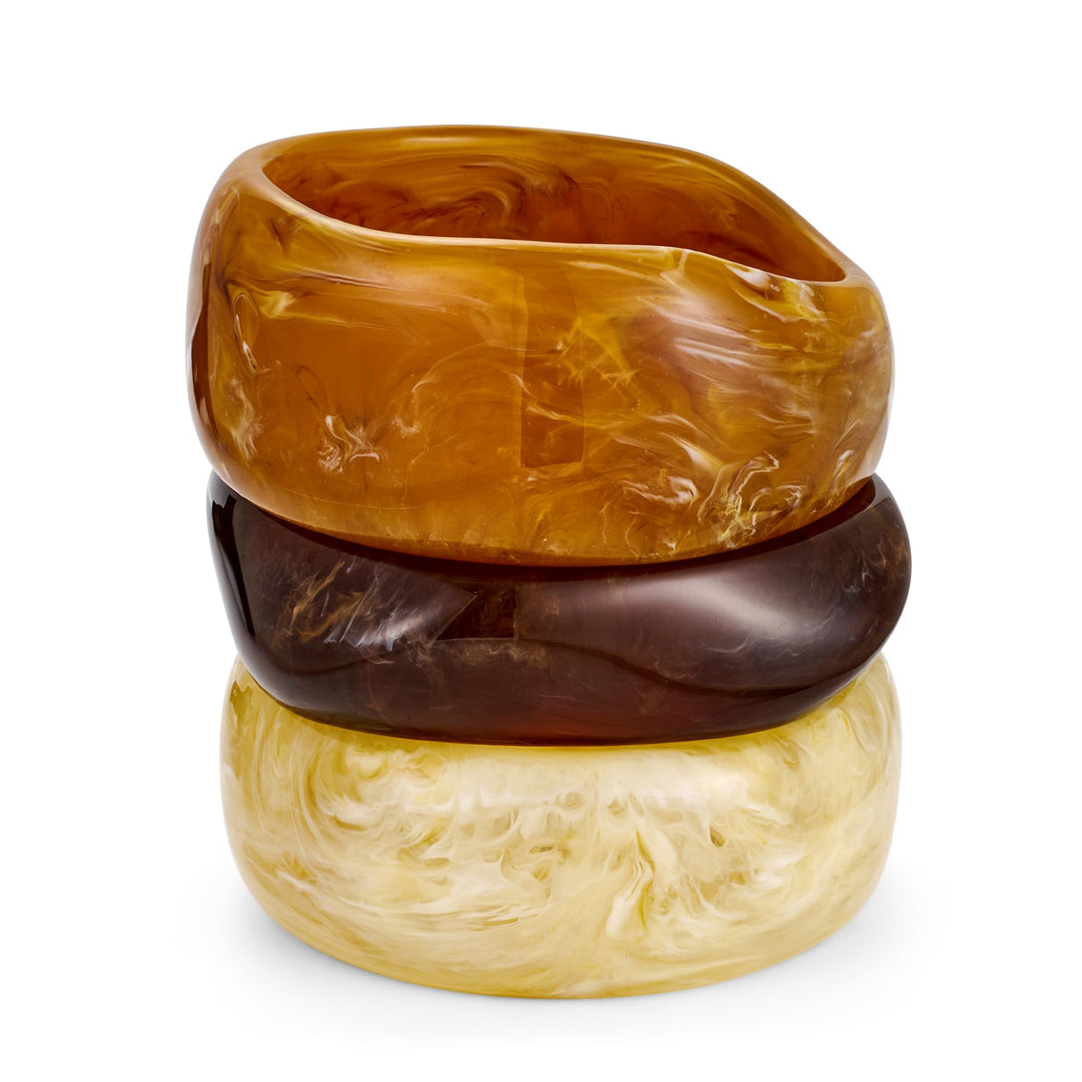 WOWORAMA 3pcs Large Chunky Acrylic Bangle Bracelets Set for Women