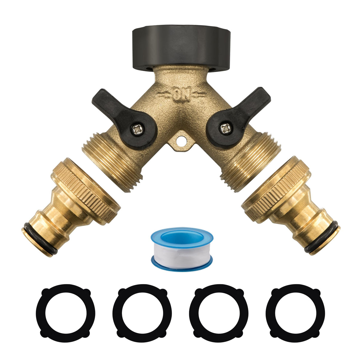 Vancoco Garden Hose Splitter - 2 Way Hose Splitte rwith On/Off Valves, 3/4 inch Garden Hose Connector and Y Splitter, Adapter for Garden Tap, Outdoor Outlet & Spigot