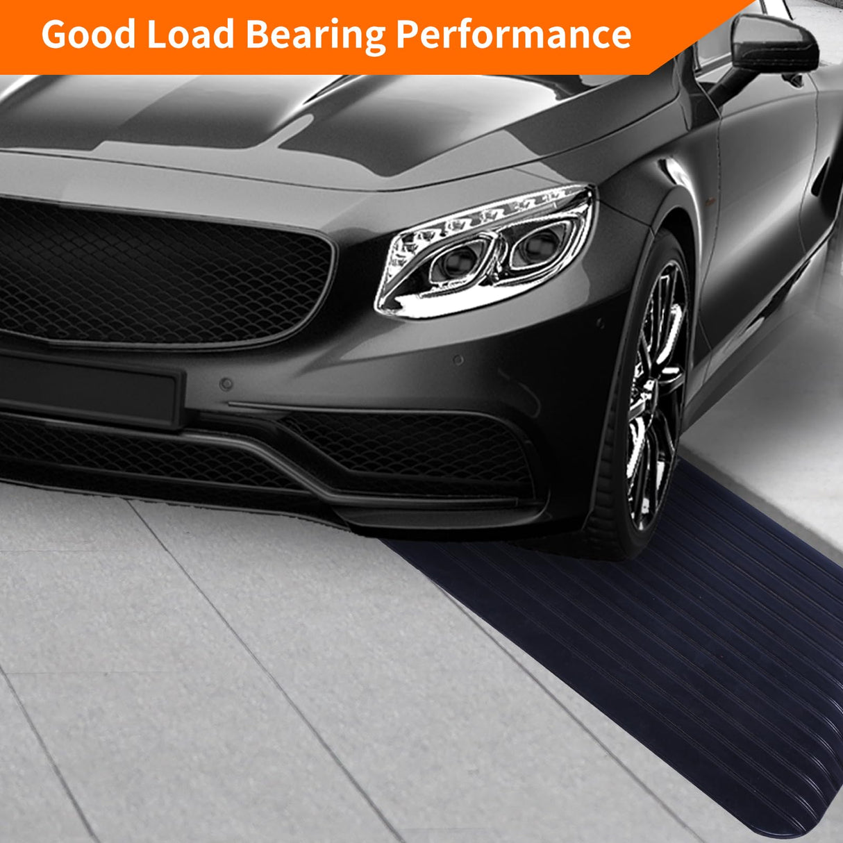 BESEA 2.5" Rise Threshold Ramp Wheelchair Ramp Rubber Curb Ramp for Home Doorways 3.6 Feet Long 2200lbs Load Capacity Power Scooter Ramp