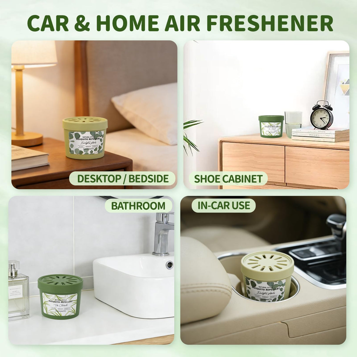 Diffusers for Home Lemonglass Scent 2 Pack, Bathroom Diffuser Round Shape for Office, Air Freshener Diffuser Gel Leak-Proof Car & Room, Bathroom Scent Diffuser Gift for Friends and Family