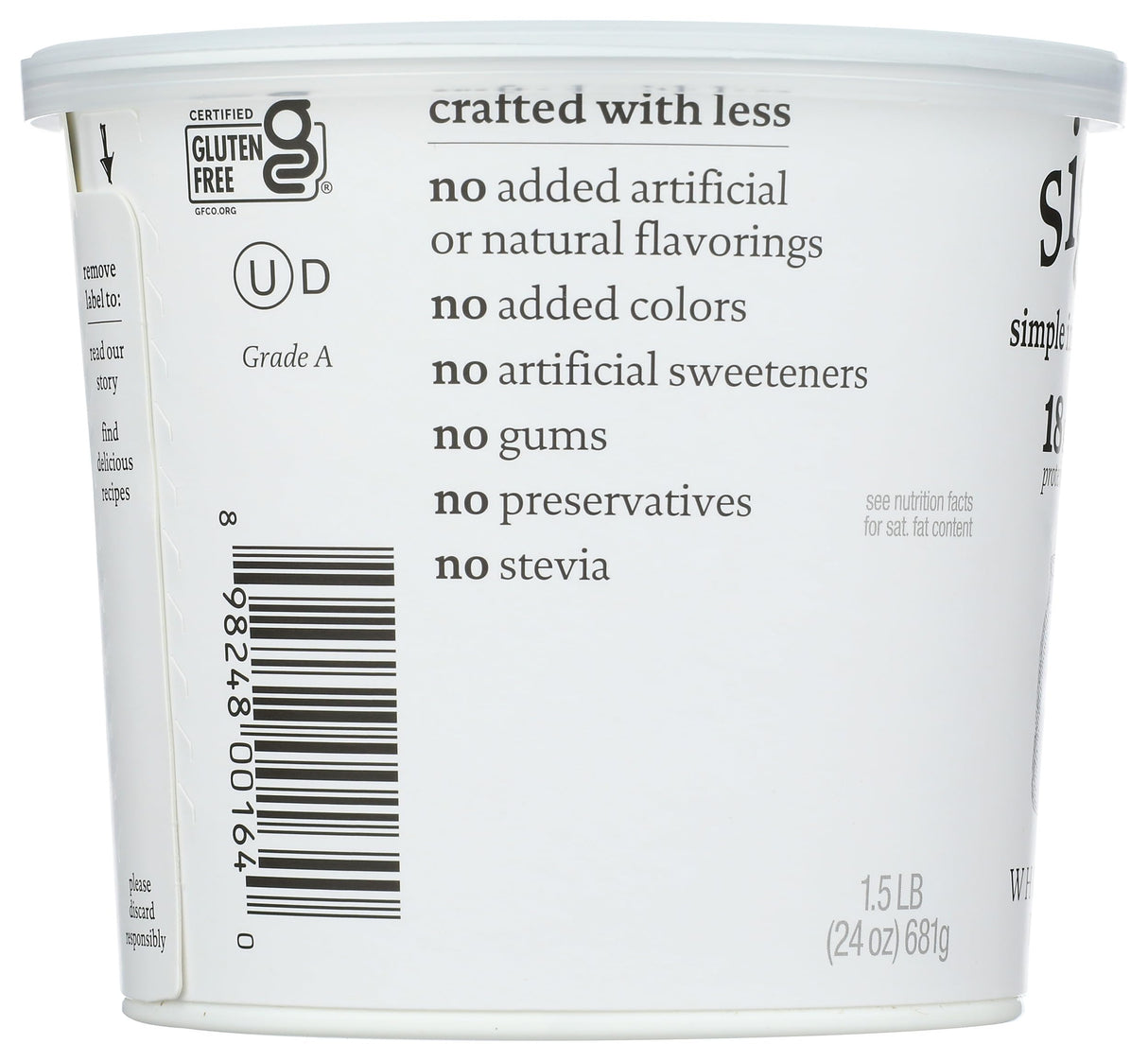 Siggi’s Icelandic Strained Whole Milk Yogurt, Plain, 24 OZ. – Thick, Protein-Rich Yogurt Snack