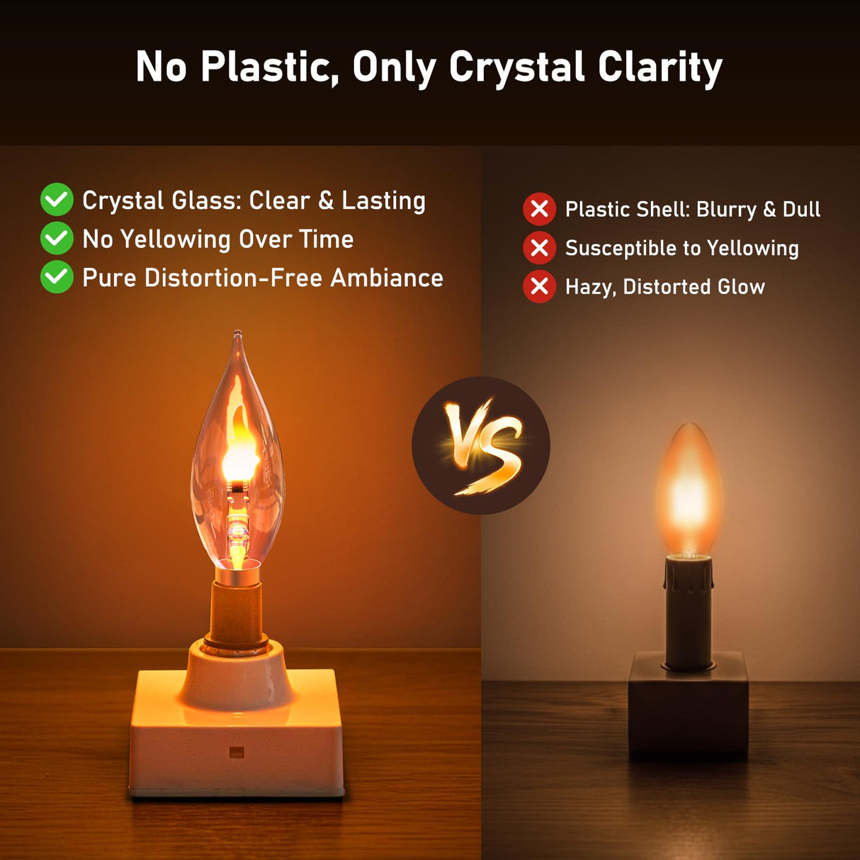 Hompavo Upgraded Flame Light Bulbs, E12 Chandelier Base Candelabra Flickering Fire Light Bulb, Clear Candle Light for Halloween Christmas Party Porch Indoor Outdoor Home Decorations - C35/6 Pack