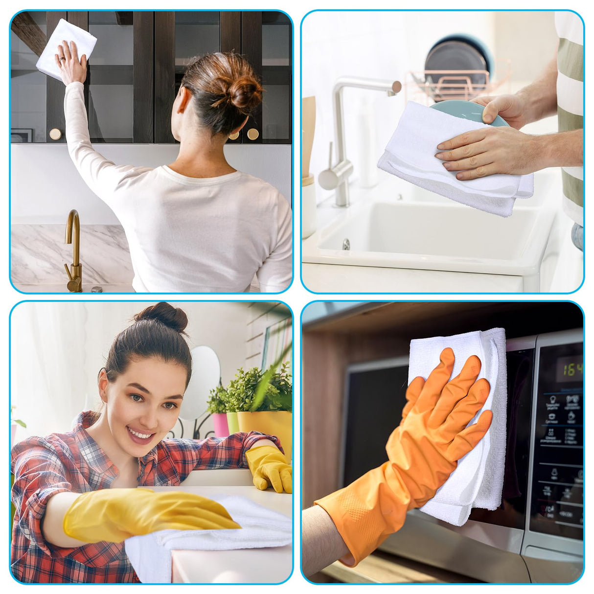 Patelai Sublimation Dishtowel Absorbent Multi Purpose Kitchen Dish Towels Blank DIY Dishcloth Bathroom Towel for Fall Christmas Kitchen Home Decor,16 x 24 Inch(16 Pieces)