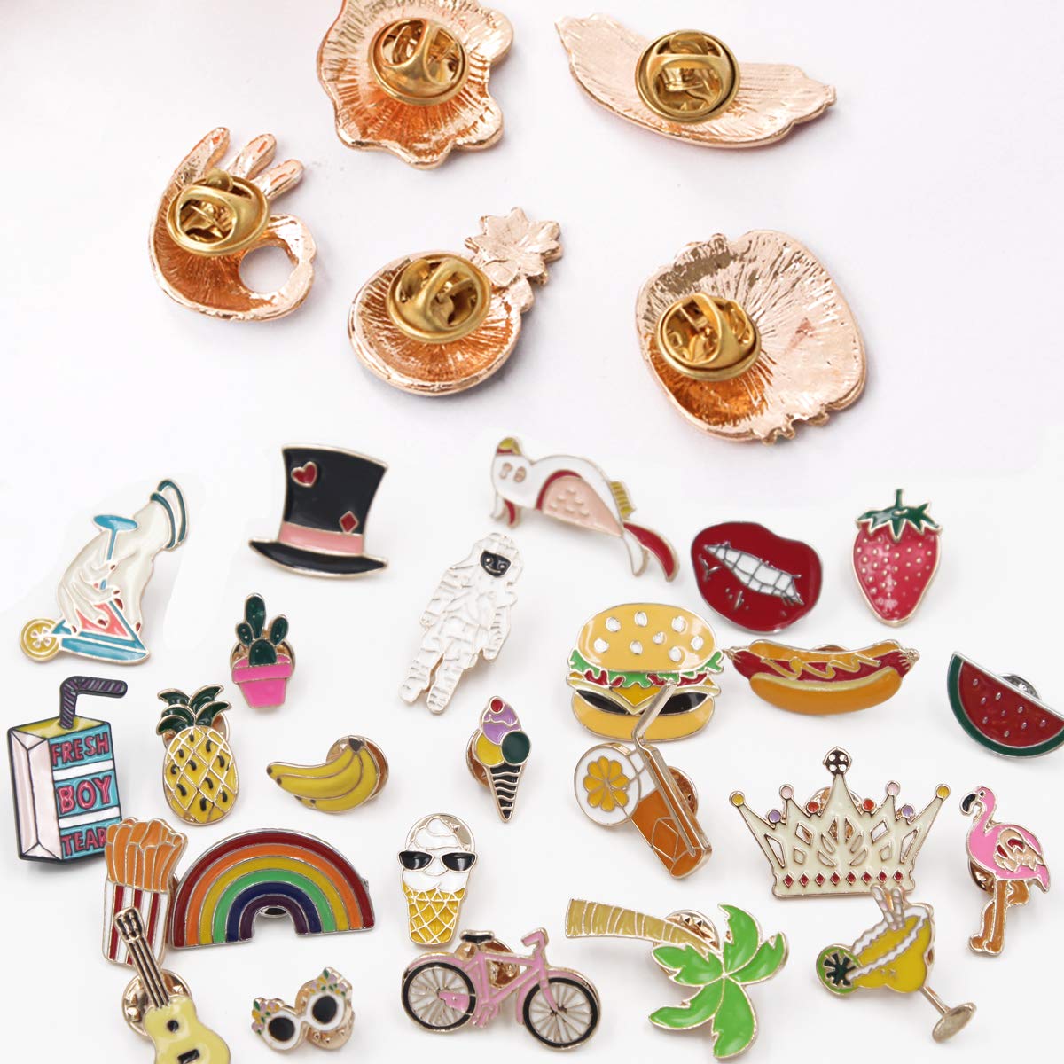 EuTengHao 25 Pieces Cute Enamel Lapel Pin Set Cartoon Brooch Pin Badges Brooch Pins for Clothing Bags Jackets Accessories Supplies DIY Crafts