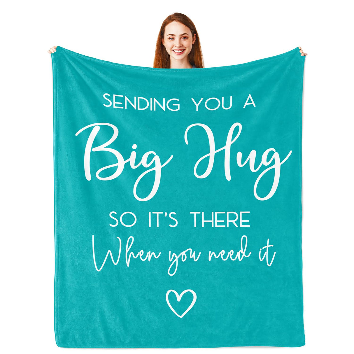 Pubrave Gifts for Women, Thinking of You/Cheer Up/Inspirational Gifts for Christmas/Birthday/Get Well, Hug/Love Blanket Teal 60x50in