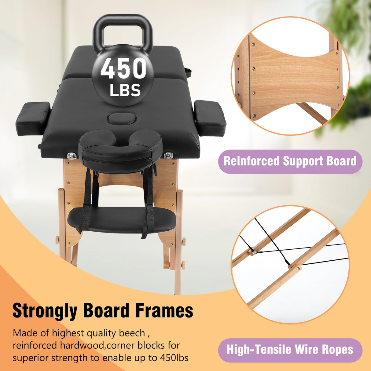 BestMassage Massage Bed Portable Massage Table 24 in Wide Lash Bed Heigh Adjustable 2 Folding with Non-Woven Bag for Spa Footmassage Facial CareSpa Tattoo