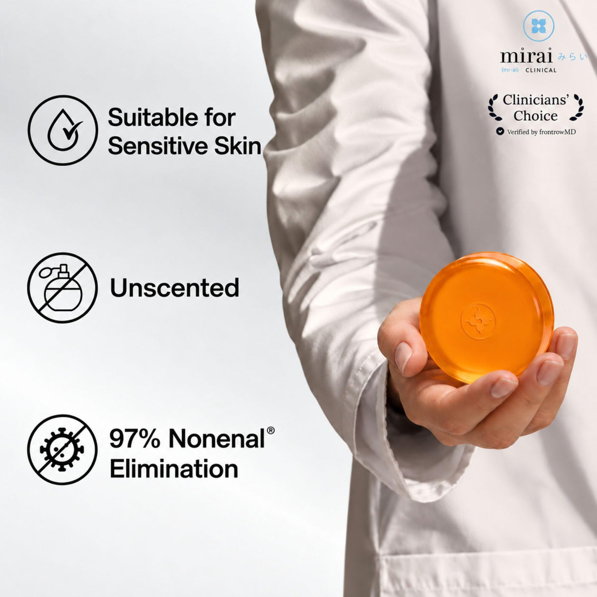 Mirai Clinical Persimmon Soap for Old People Smell,Nonenal® Odor Eliminator