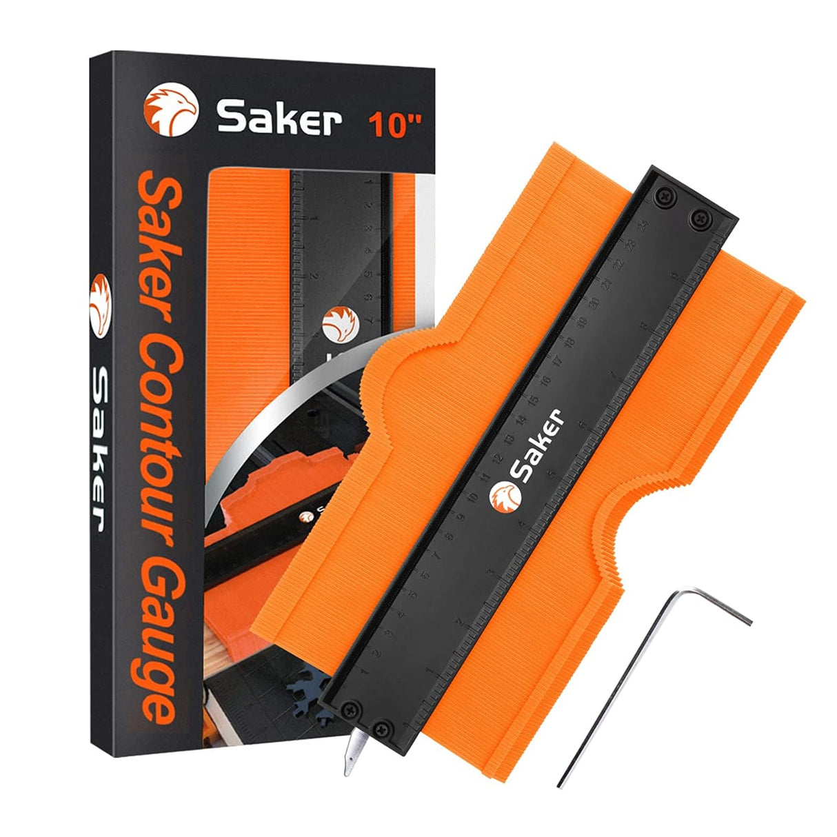 Saker Contour Gauge (10 Inch) Profile Tool with Adjustable Lock,Christmas Gifts for Men Women Dad Boyfriend Husband-Precisely Copy Irregular Shape Duplicator-Cool Gadgets for Woodworking Tool Tracing