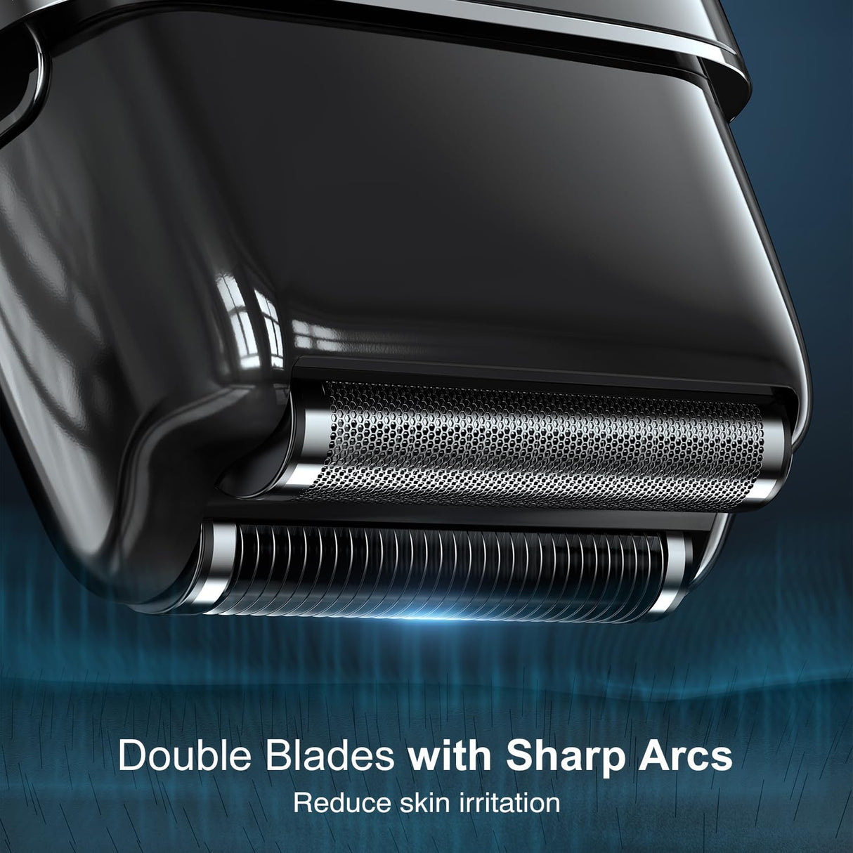 Electric Razor, Emochies Electric Shaver for Men,Upgraded Foil Shaver with 3 Speeds, Double Floating Blade IPX7 Waterproof Wet/Dry LED Display USB Type C Rechargeable Vibrant Gray