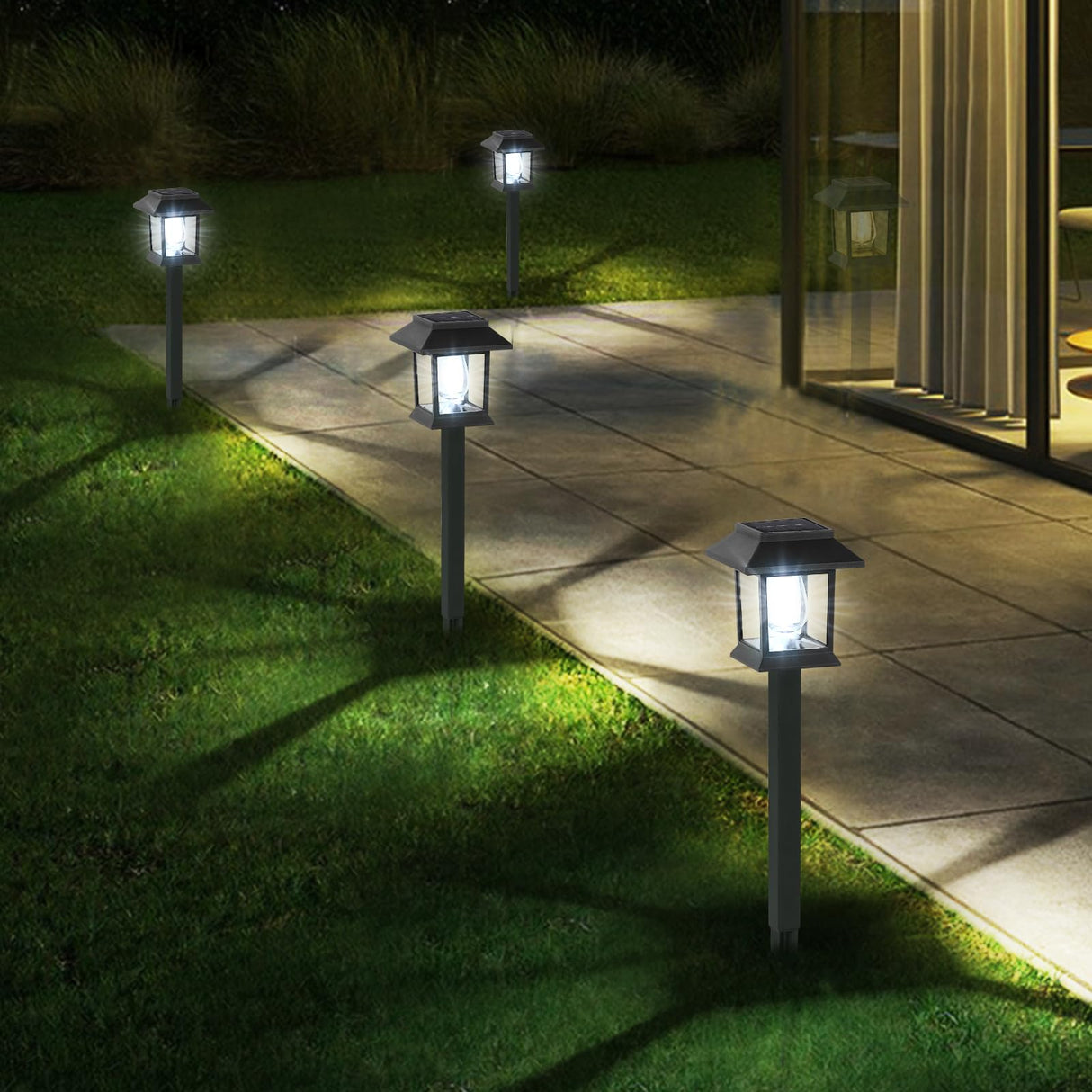 Greluna Solar Lights Outdoor,12 Pack 6000K Waterproof Auto On/Off Solar Pathway Lights for Your Garden, Landscape, Path, Yard, Patio, Driveway,Walkway Decor