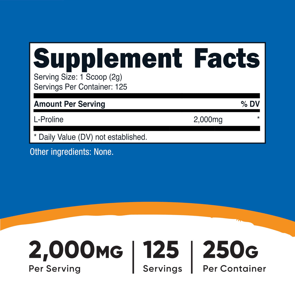 Nutricost L-Proline Powder 250 Grams - 2,000mg Per Serving, Non-GMO