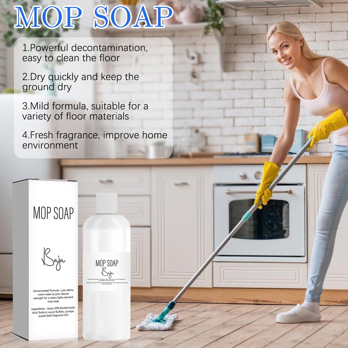 DOUNIU Mop Soap Brazilian Waves, Mop Soap Scented, Luxury Mop Soap, Mop Soap For Floor Cleaning (120ml)