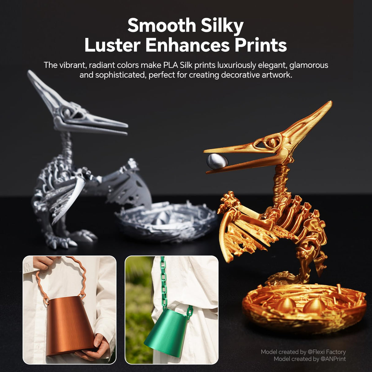 ANYCUBIC Silk Christmas Filament for Christmas Gifts and Decorations, Clog-Free Shiny 3D Printer PLA Filament 1.75mm Dimensional Accuracy +/- 0.02mm, 1KG Reusable Spool (2.2 lbs), Silk Christmas Red