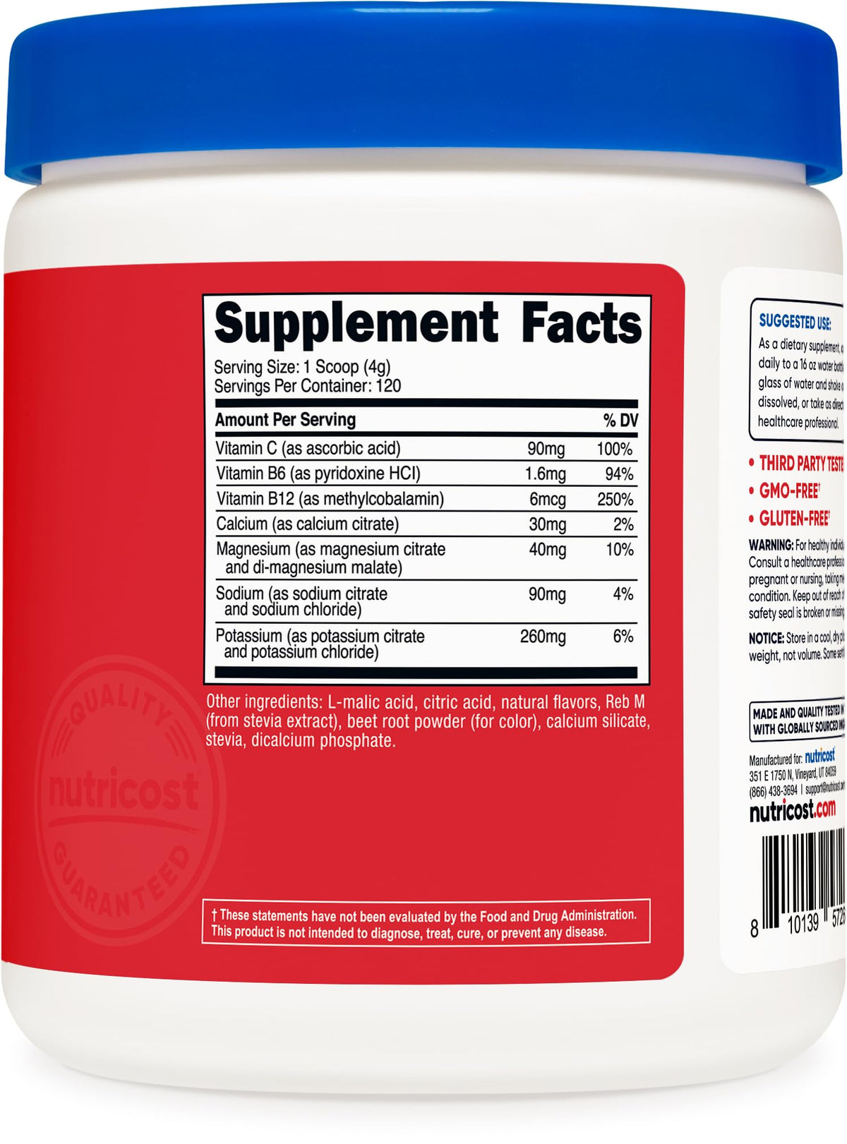 Nutricost Electrolyte Complex Powder (120 Servings, Fruit Punch)
