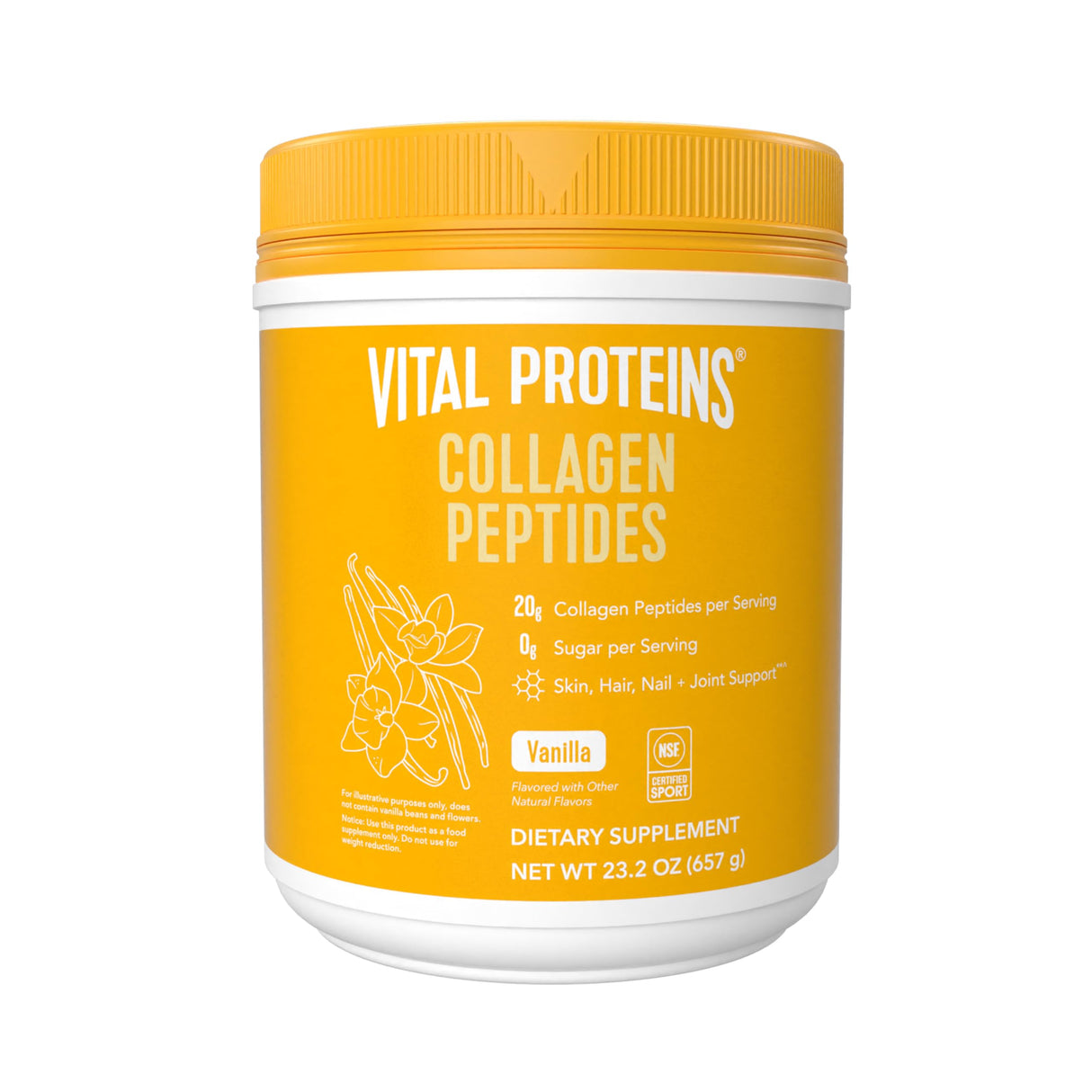 Vital Proteins Collagen Peptides Powder - Grass Fed Collagen Peptides for Hair, Nail, Skin, Bone & Joint Health, Vanilla, 23.2 Ounces