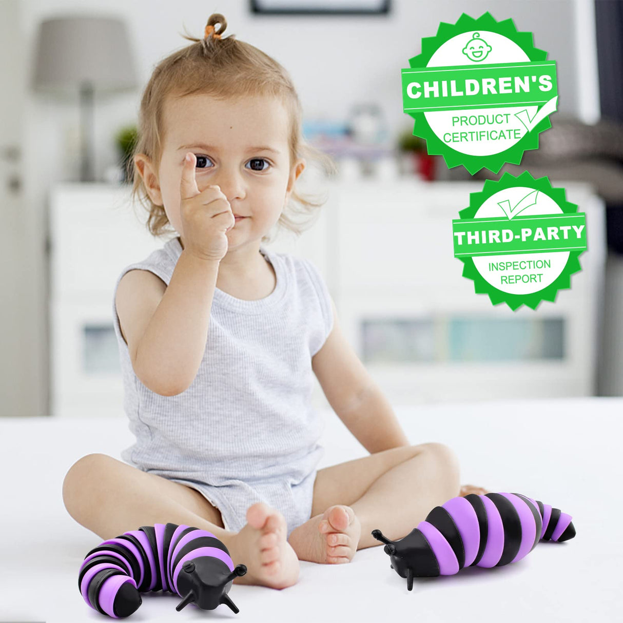 Cevioce Fidget Slug Toy, Sensory Slug Fidget Toy for Kids & Adults, 1 PC Cute Autism Sensory Toys for Autistic Children|Great Birthday Gift for Girls Boys - Christmas Stocking Stuffers for Toddler