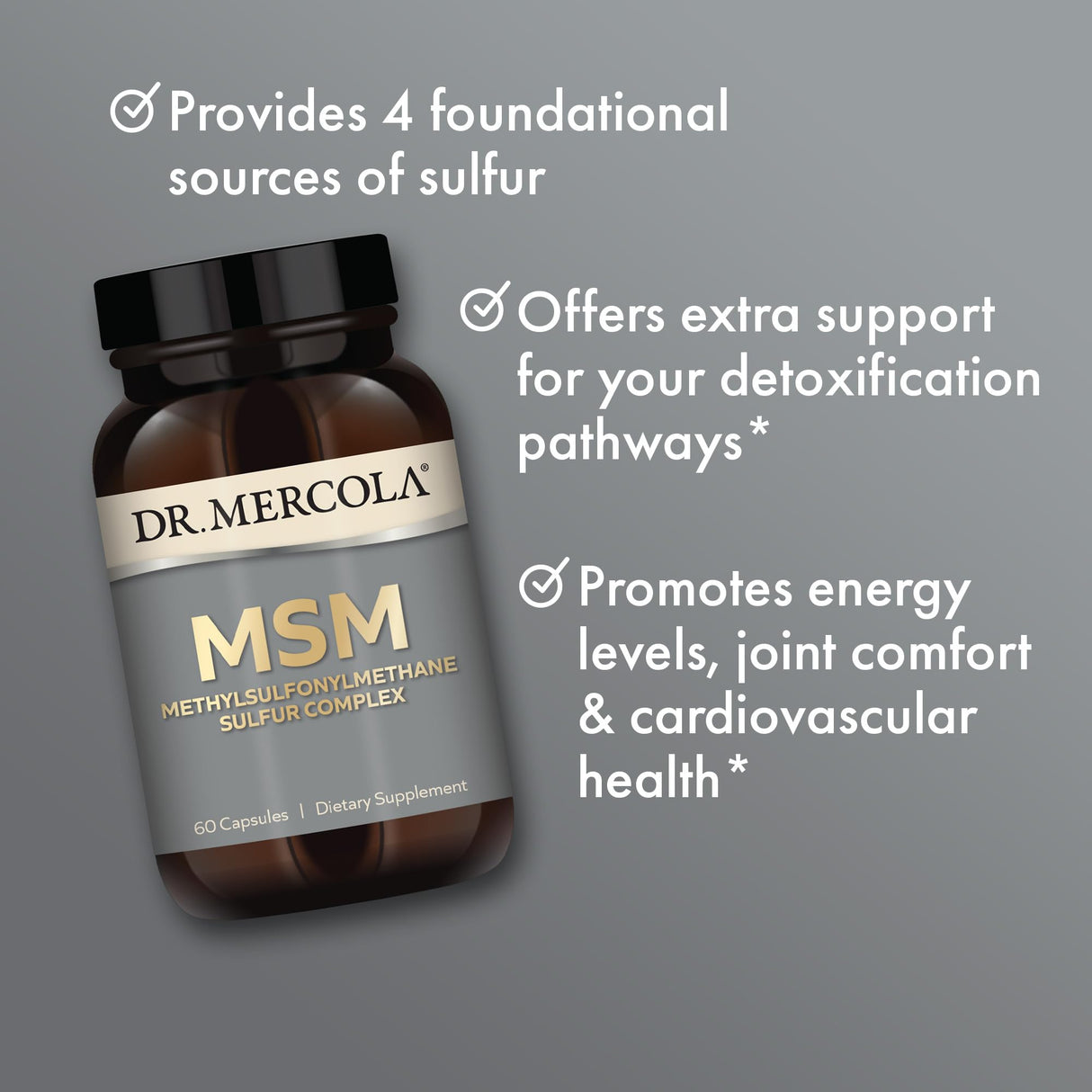Dr. Mercola MSM Sulphur Complex, 0.5 Ounce