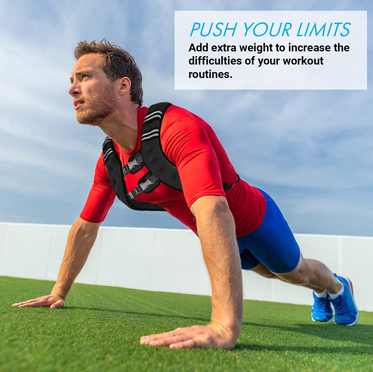 Aduro Sport Weighted Vest Workout Equipment, 4lbs/6lbs/12lbs/20lbs/25lbs Body Weight Vest for Men, Women, Kids (4 Pounds (1.81 KG))