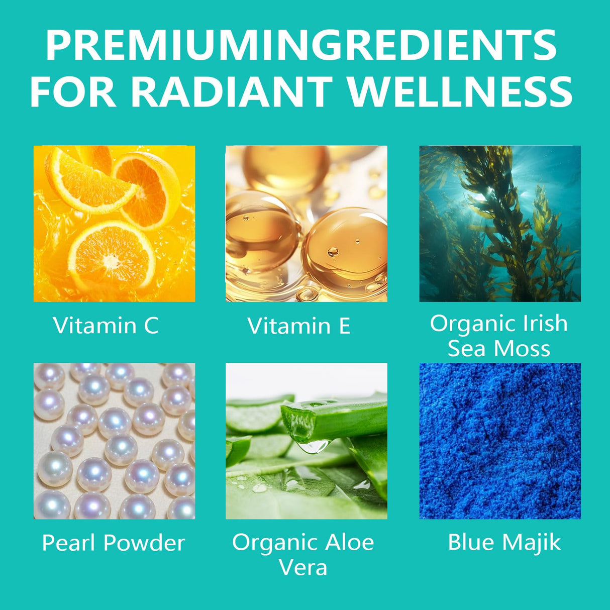 KLUNIZ Sea Moss Gummies, Balmbare Sea Moss and Pearl Powder Glow Gummies, Organic Irish SeaMoss Supplement with Vitamin C, Vitamin E, Aloe Vera, Pearl Powder, 60 Count