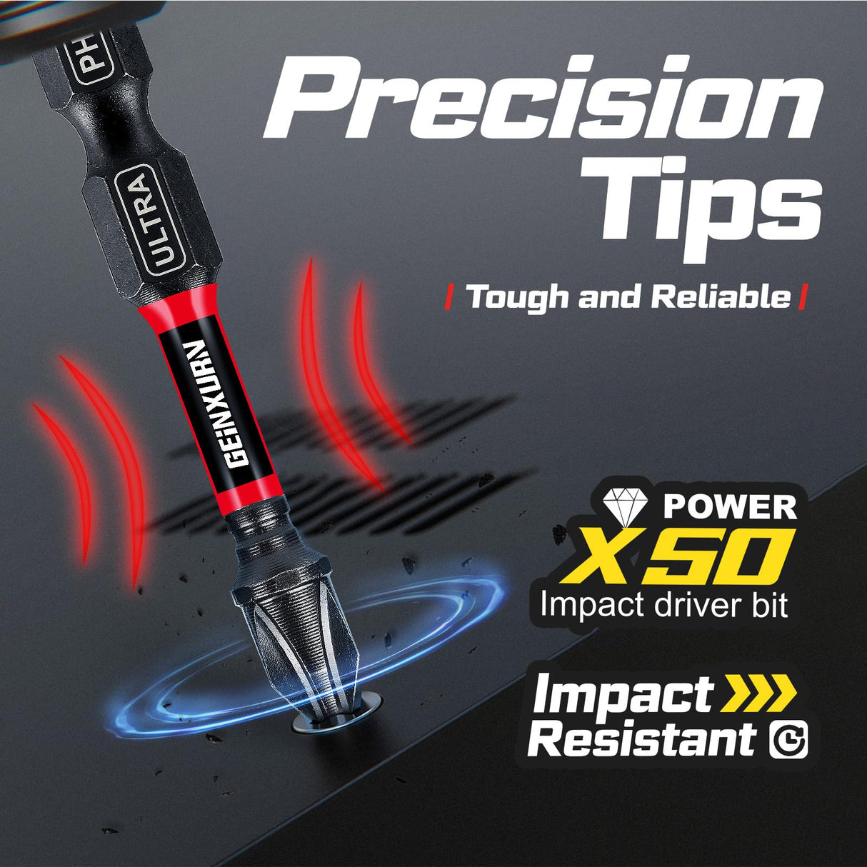 Geinxurn 82Pieces Impact Screwdriver Bits Set, Magnetic S2 Steel Phillips/Square/Torx/Hex Insert Power Bits Tips with Impact Bit Holder and Impact Nut Driver and Mini Wrench