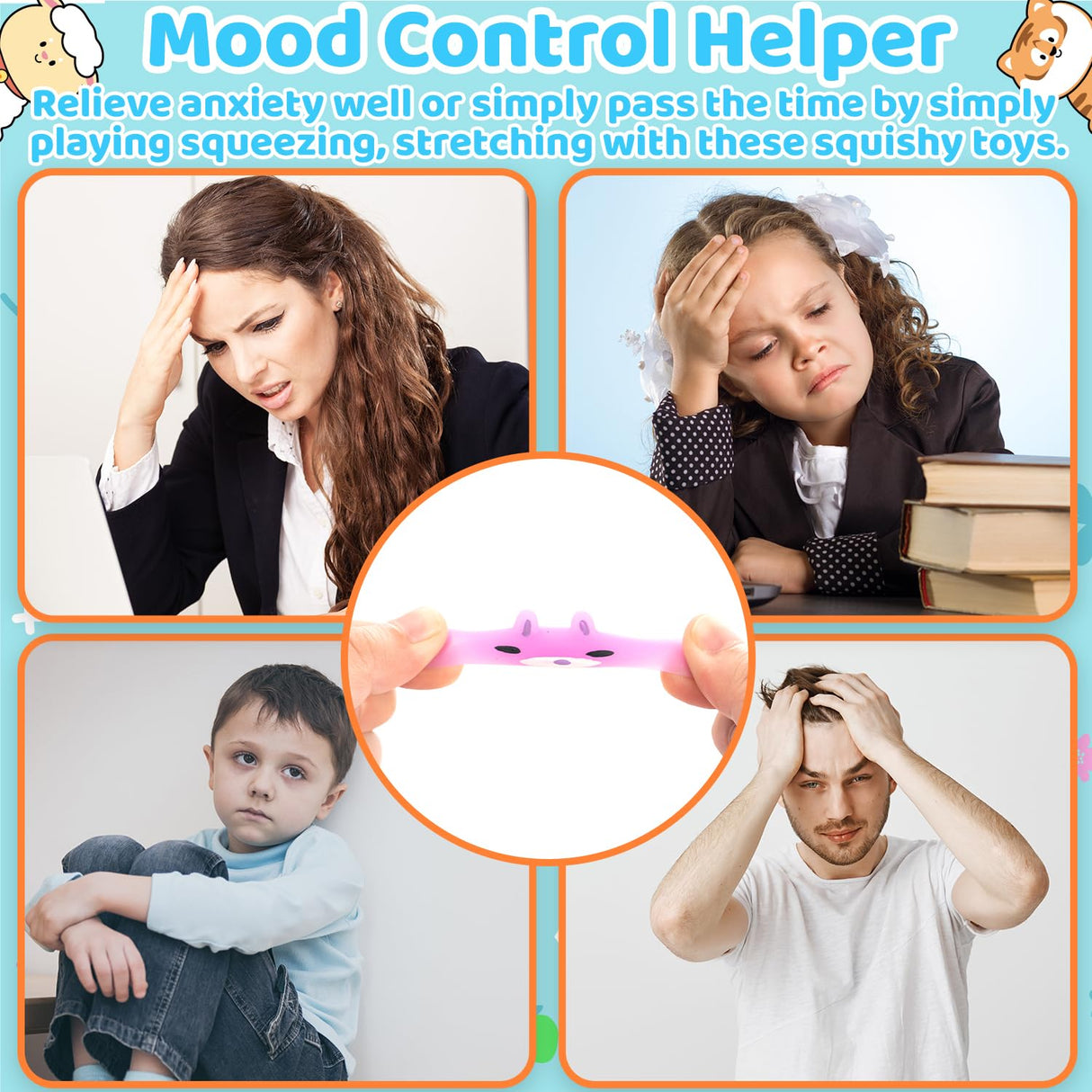 Dioju 200 Pcs Mochi Squishy Toy, Mini Kawaii Squishies Bulk Sensory Fidget Toys Goody Bag Party Favors for Kids, Classroom Prizes Pinata Filler Carnival Stocking Stuffers Christmas Birthday Gifts