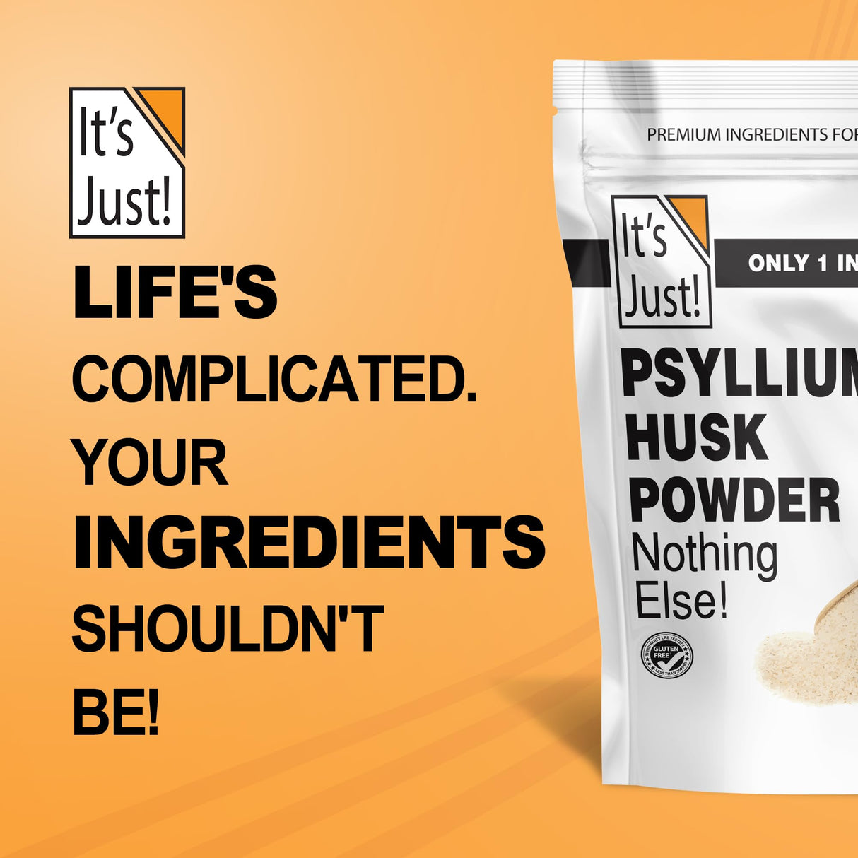 It's Just! - Psyllium Husk Powder, Easy Mixing Dietary Fiber, Cleanse Your Digestive System, Finely Ground Powder, Ideal for Keto Baking, Non-GMO (4 Pound (Pack of 1), Natural/No Added Flavor)