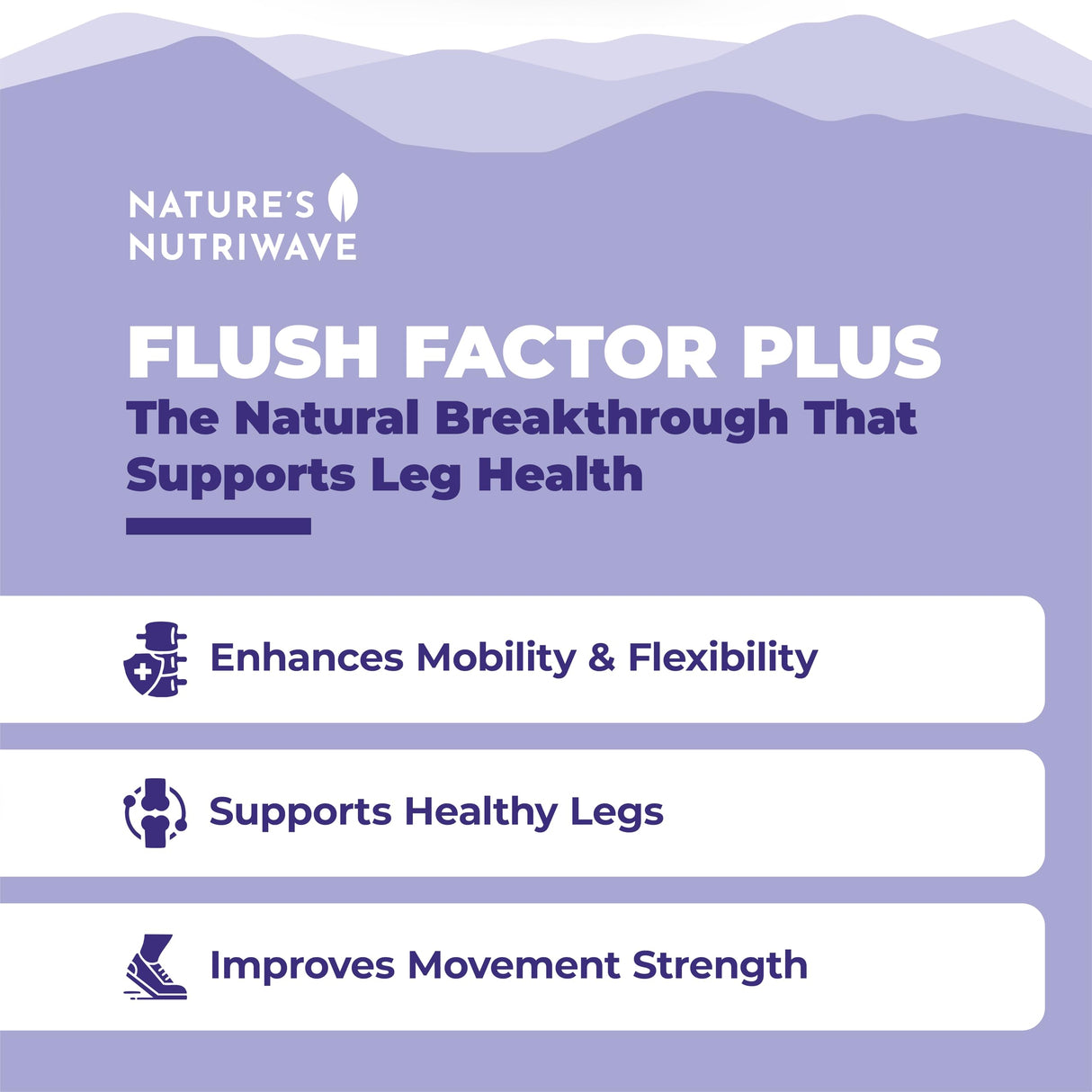 Flush Factor Plus - Original Formulated FlushFactorPlus for Leg Comfort, 100% Natural Ingredients, Made in USA, No Stimulants | 30 Capsules, 1 Month Supply