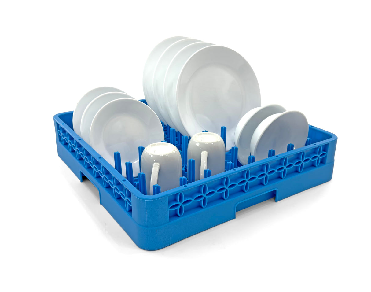 Farag Janitorial Peg Plate Rack for Commercial Dishwasher | Full Size Tray Rack | Polypropylene | Blue