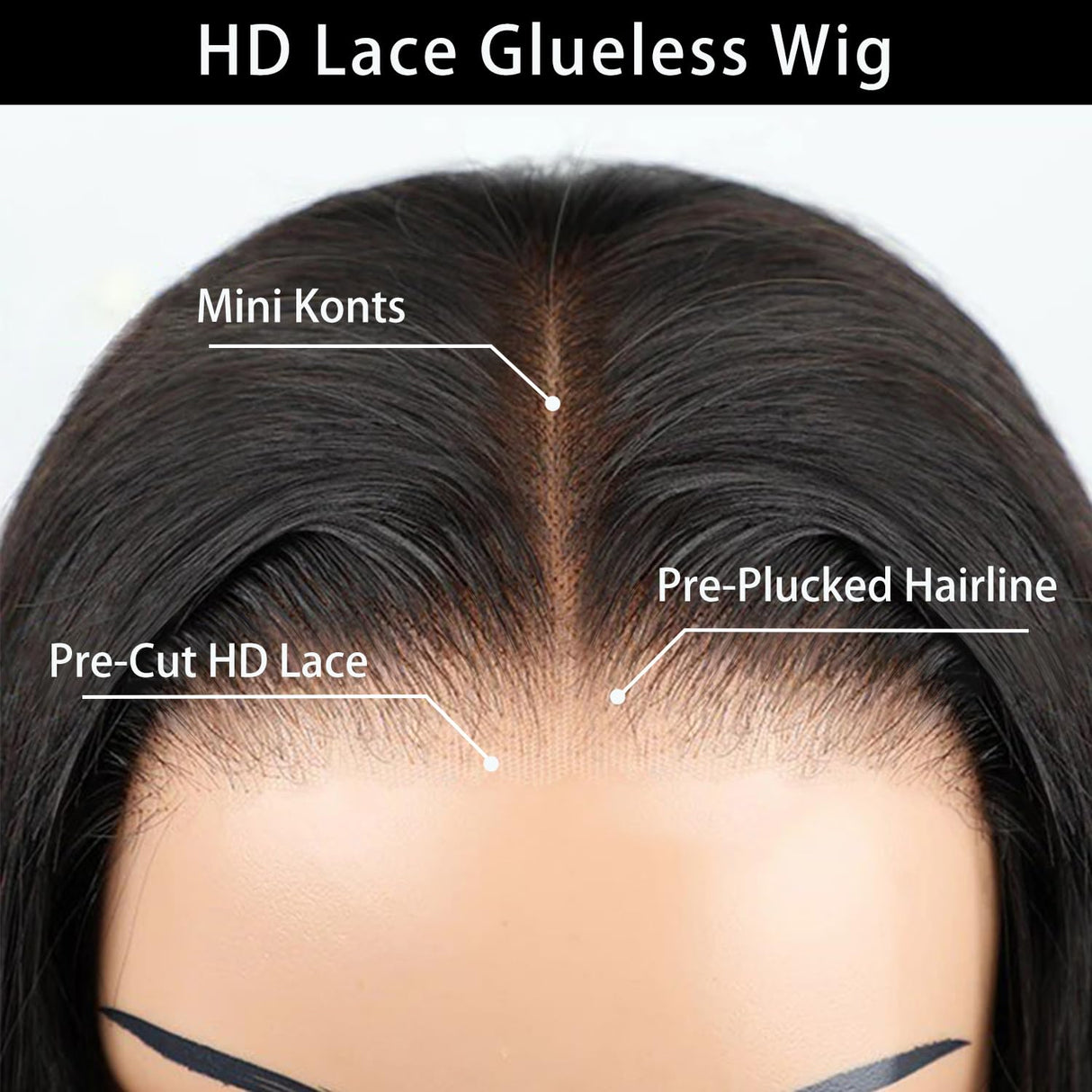 Glueless Wigs Human Hair Pre Plucked Pre Cut 6x4 Straight Lace Front Wigs Human Hair 20 Inch Hd Lace Front Closure Wigs for Women 180% Density Wear and Go Glueless Wig Ready to Wear Natural Black