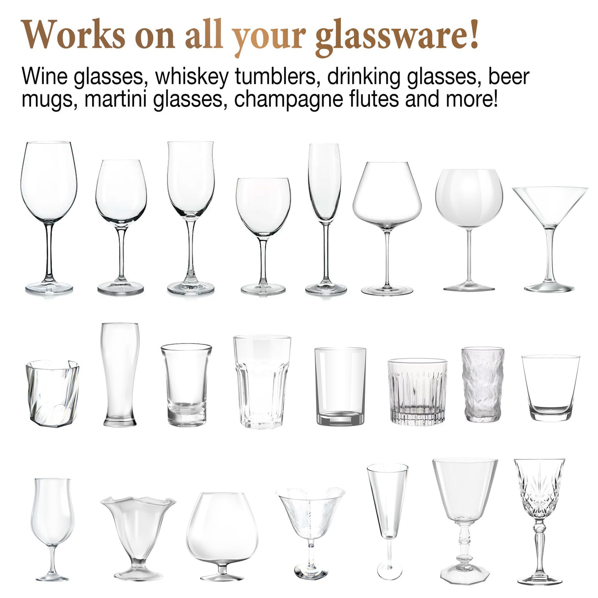 Home Glassware Polisher, World's First Affordable Spinning Glass Polisher, 600 RPM Dries & Polishes, All Glasses, Wine, Bar, Drinking, Wet/Dry, for Sparkling Glassware, White, Classic Matte