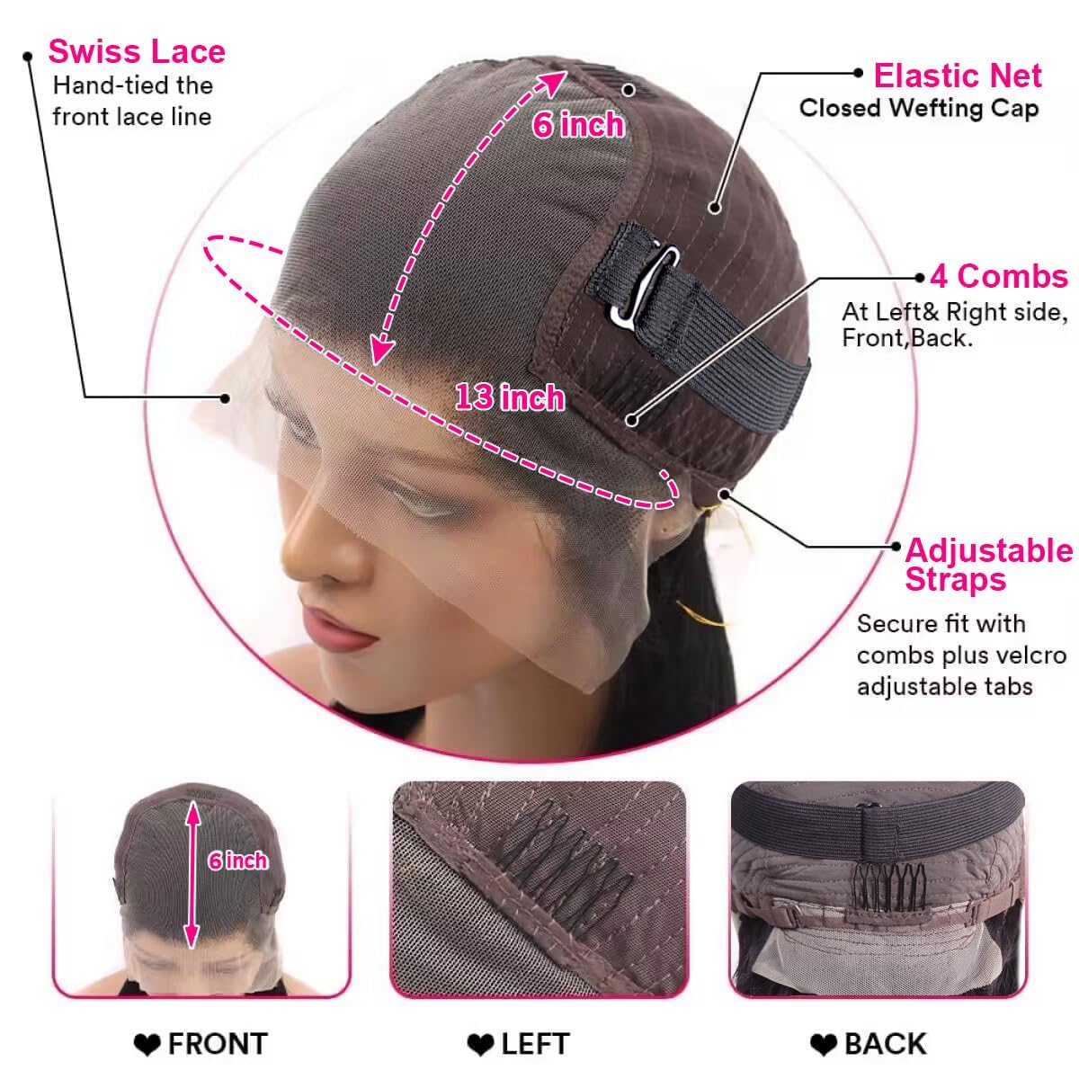 Bling Hair 13x6 Deep Wave Lace Front Wigs Human Hair Pre Plucked Lace Frontal Wigs HD Lace Frontal Wigs 180% Density Transparent Lace Frontal Wig Curly Wigs 30 Inch Natural Color Bleached Knots