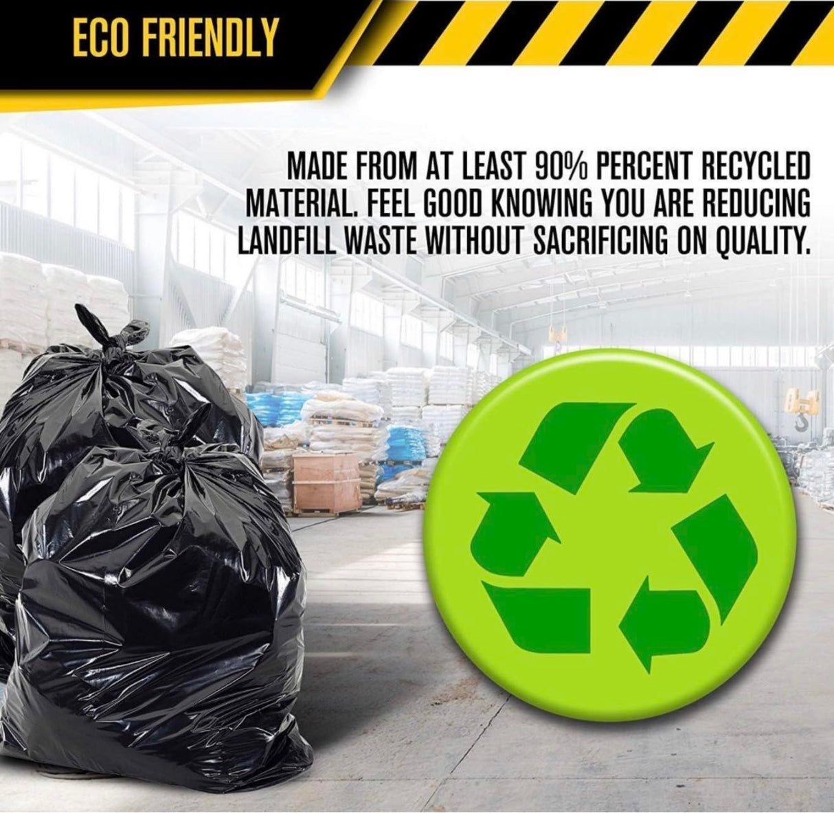100 Count 55-60 Gallon 2 Mil Trash Bags, Sturdy & Tear-Resistant Commercial Can Liners 55 Gallon, Large Garbage Bags, Large Black Trash Bags for Commercial, Lawn and Leaf Bags
