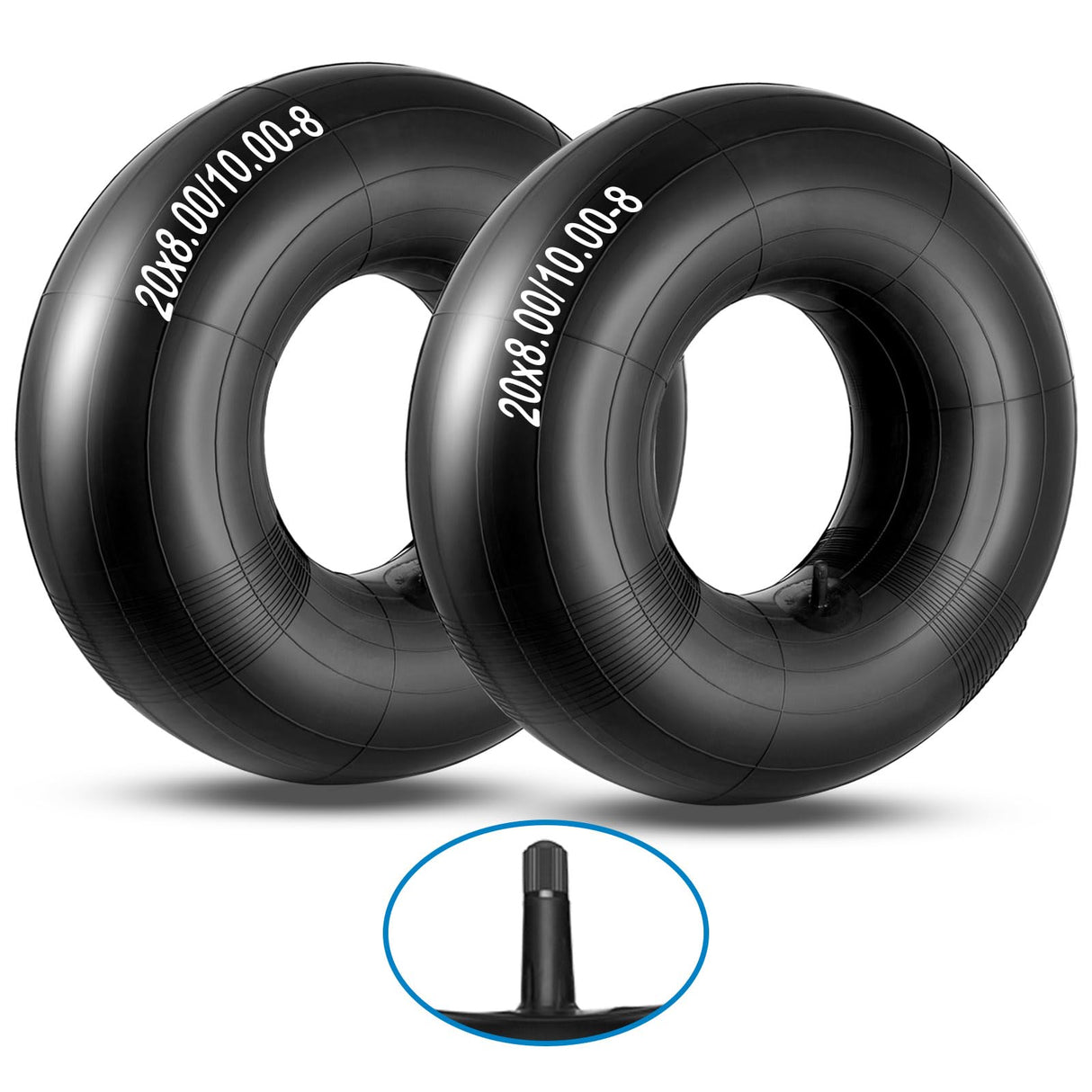 20x10-8,20x8-8,20x10.00-8,20x8.00-8 Premium Replacement Tire Inner Tubes(2 Packs),for Riding Mower Lawn Tractor Snow Blower Golf Cart Garden Trailer,with TR13 Straight Valve Stem, by NAKAO