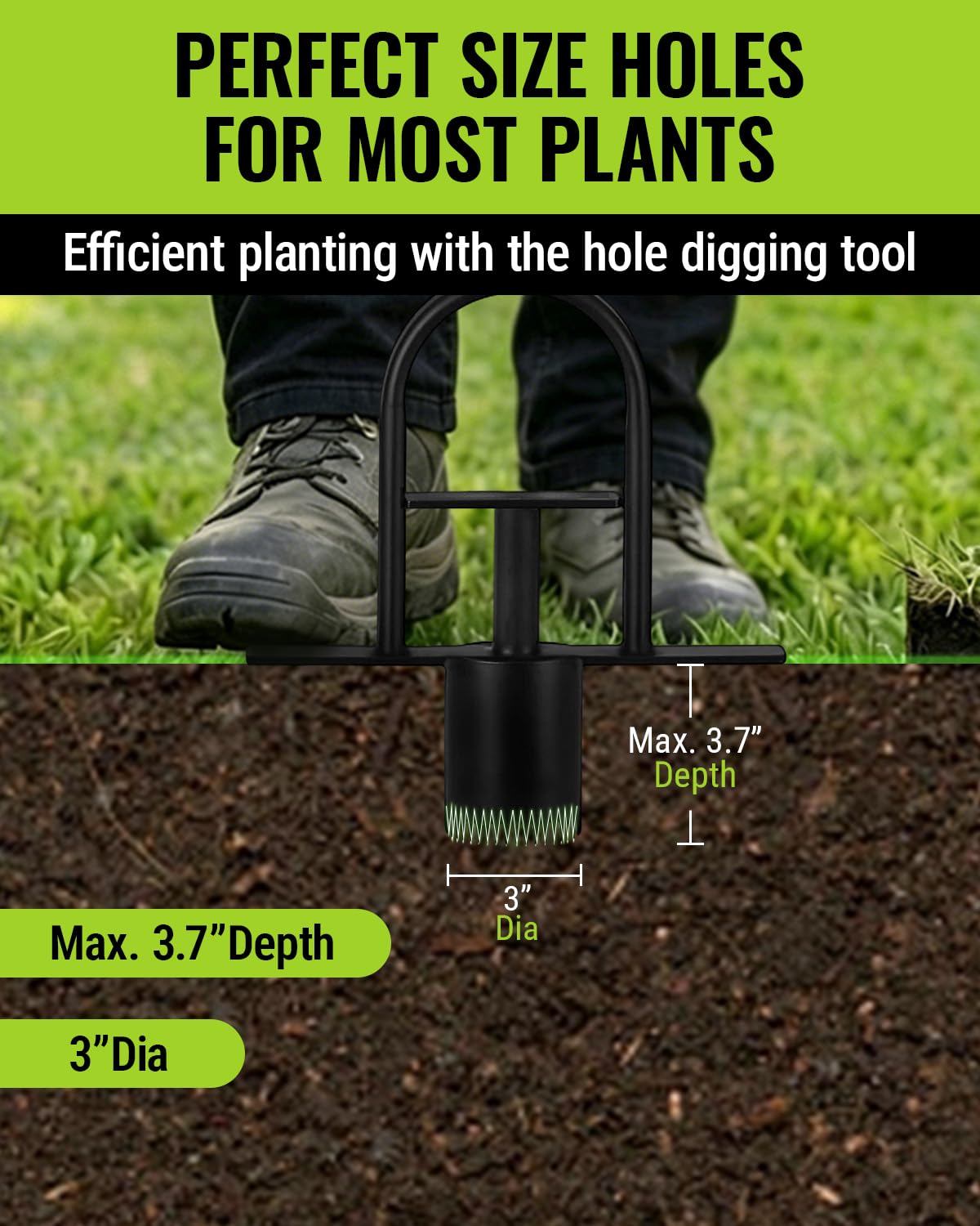 WORKPRO 36" Bulb Planter Tool, Long Handle Sod Plugger Grass Plugger Tool