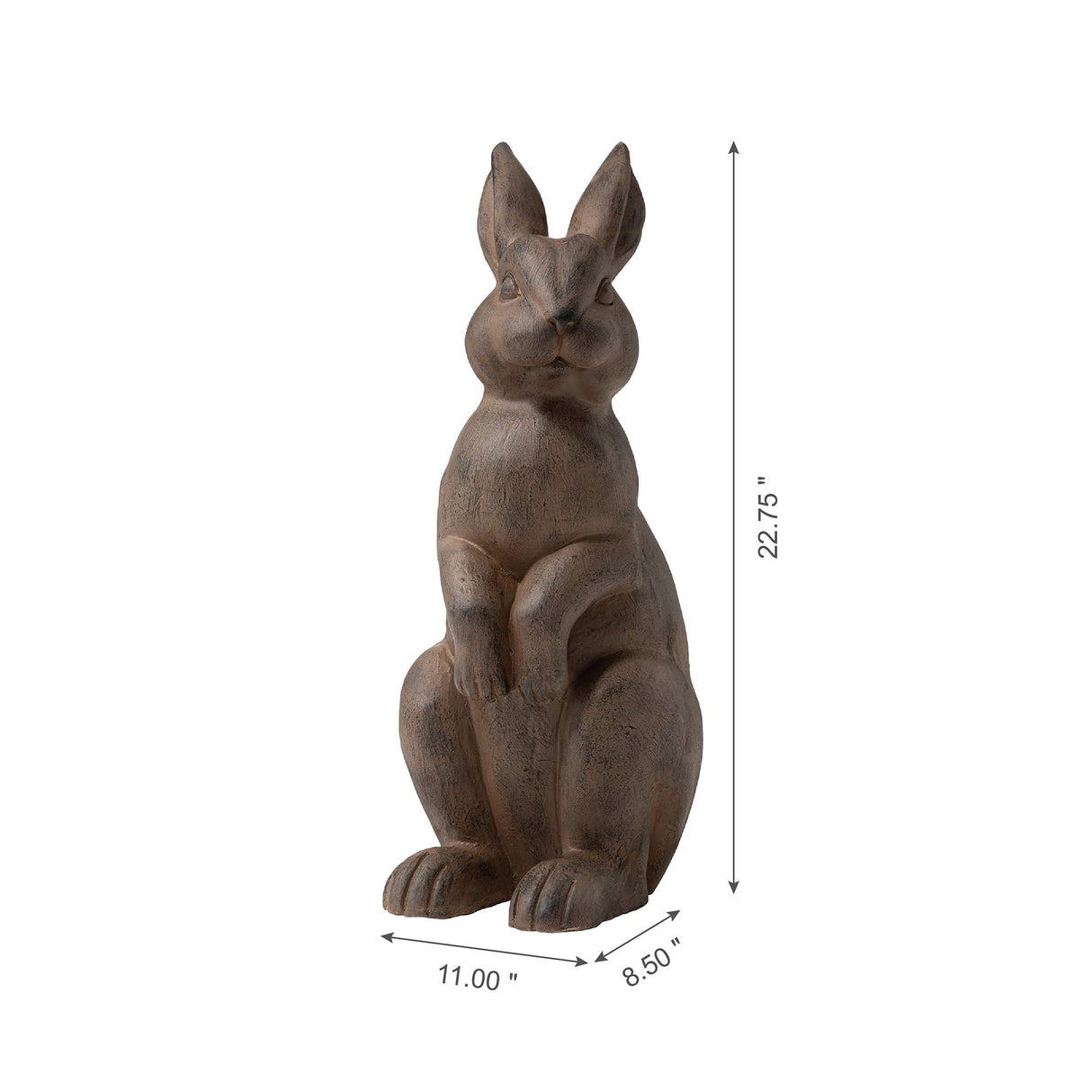 Glitzhome Rabbit Garden Statue Outdoor Standing Bunny Sculpture Lawn Decor, 22.75 Inch, Bronze
