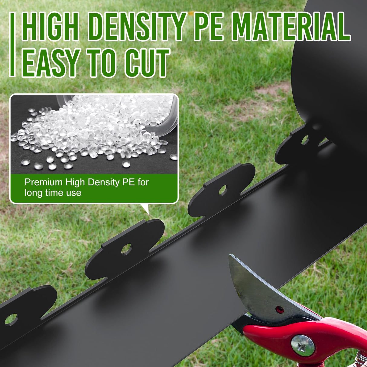 Landscape Edging 4 Inch Tall 40FT with 50Pcs Metal Spikes, Plastic Garden Edging Border Landscape Edging Border Lawn Edging for Landscaping, Flower Bed, Yard