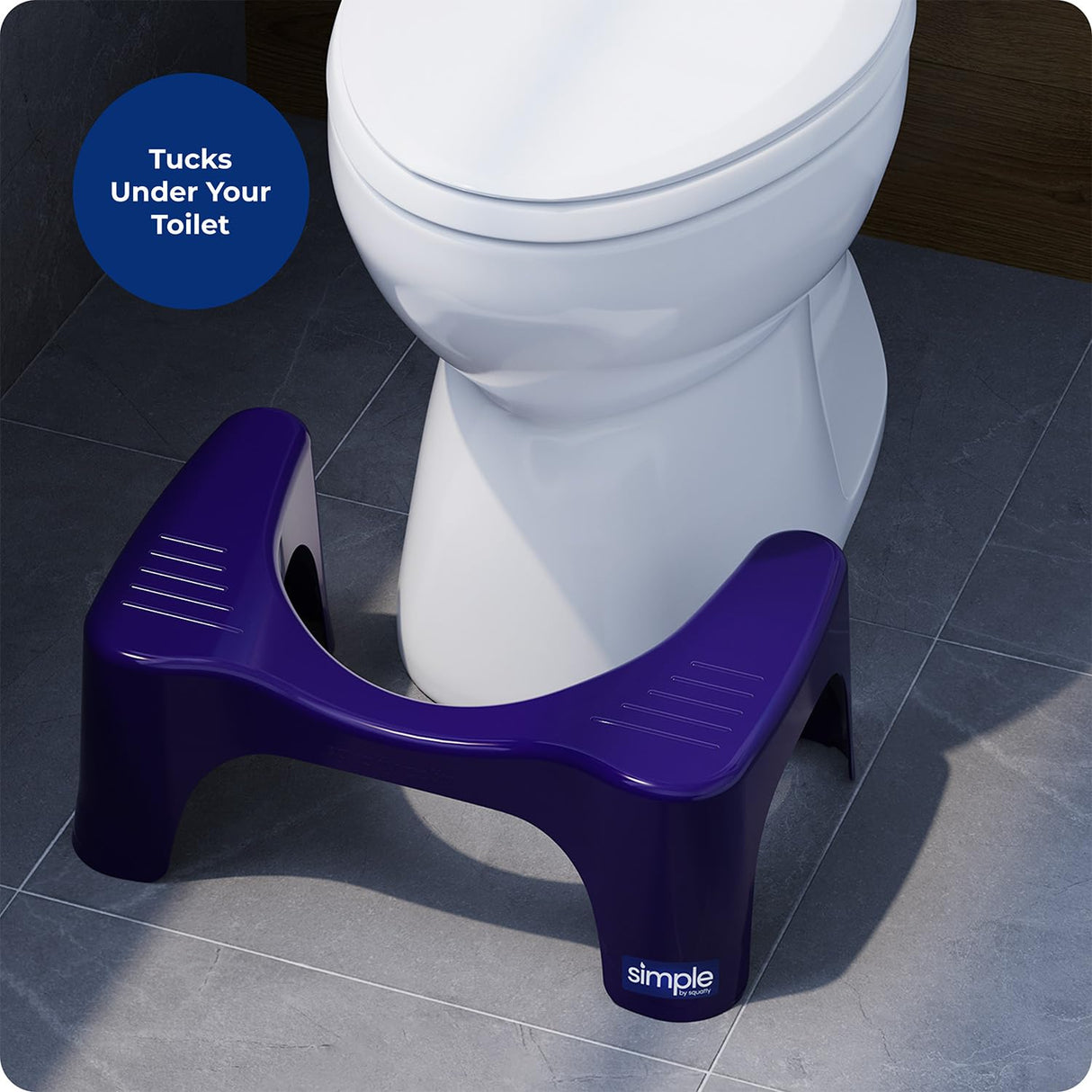 Squatty Potty Simple Bathroom Toilet Stool, Deep Purple 7", Ergonomic Stool – Posture-Enhancing Bathroom Footrest for Improved Digestion & Constipation Relief