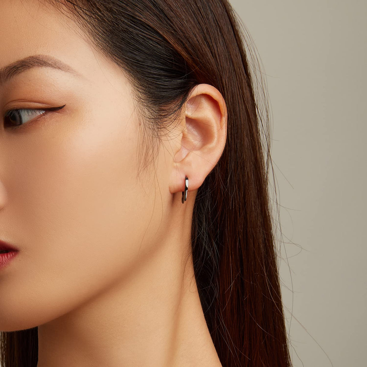 Black Cat Small Hoop Earrings Sterling Silver 925 Cute Animal Pet Pink Ears Cartilage Tragus Earrings Tiny Round Huggie Hoops Statement Earrings Fashion Jewelry for Women Girls