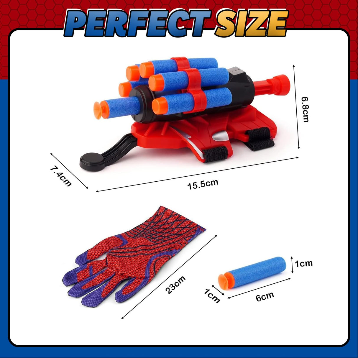 3 Sets Spider Web Shooters Wrist Launcher Toys with Hero Gloves Auto Resetting Boards Spider Cape and Mask Cosplay Costume for Kids Halloween Christmas Birthday Party Present for Boys Girls