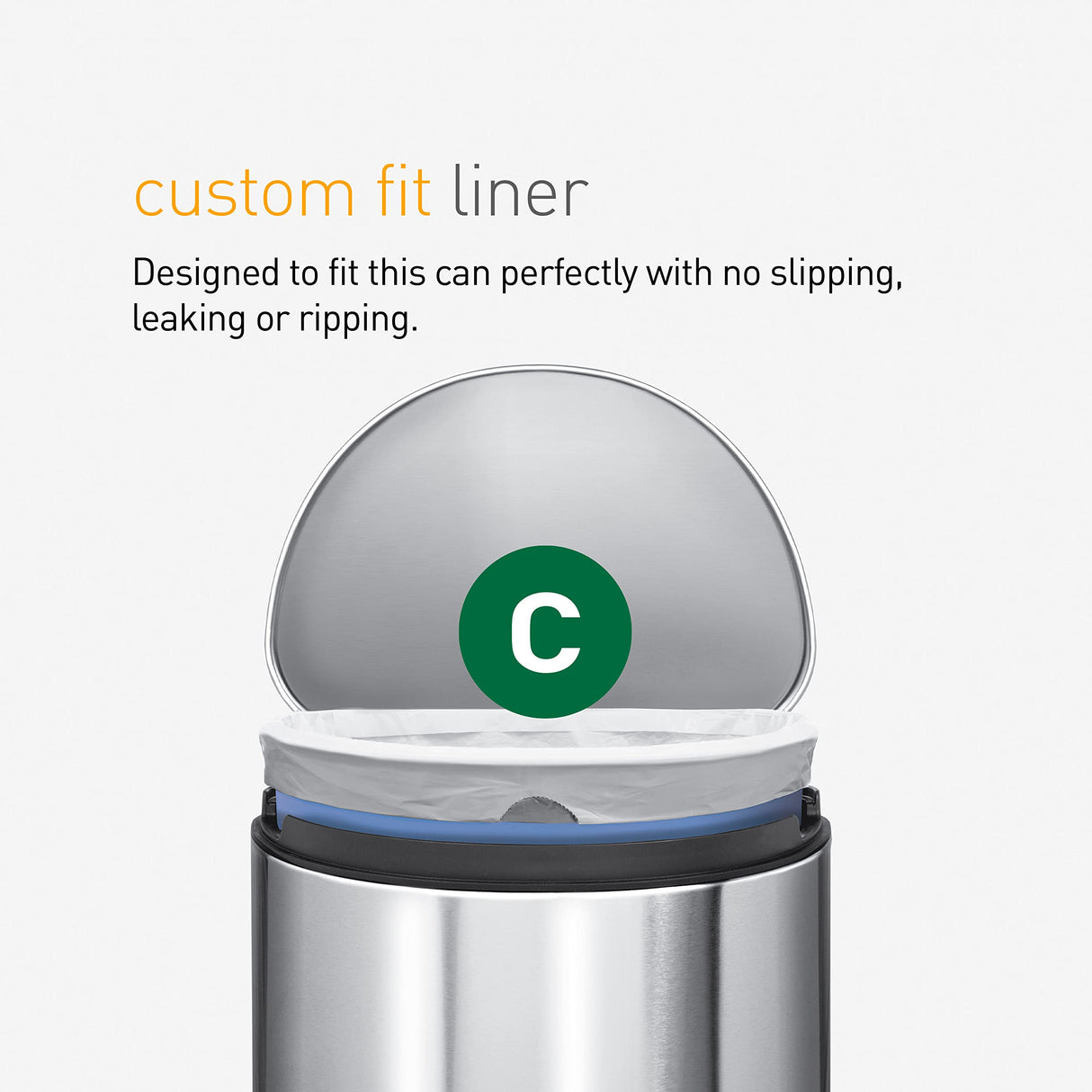 simplehuman Code C 100 Count, Dispenser Packs Custom Fit Liners, Drawstring Trash Bags, 10-12 Liter / 2.6-3.2 Gallon, White