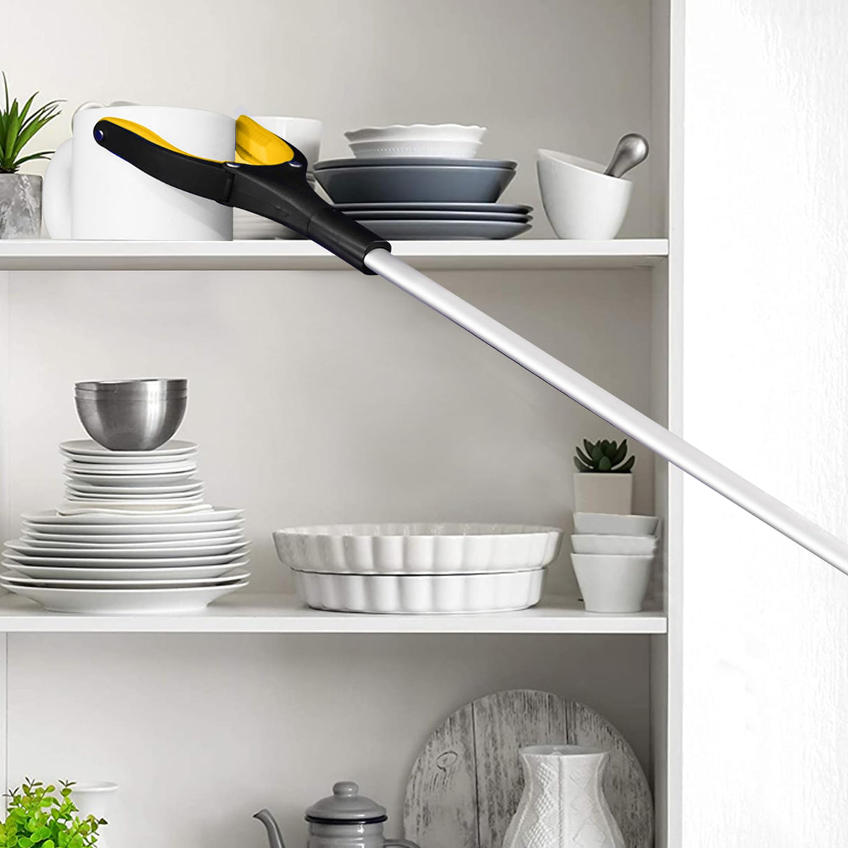 Grabber Reacher Tool - 32” Reacher Grabber Tool with Strong Magnetic and Swivel Head - FDA Registered Heavy Duty Pick Up Stick Grabbers for Seniors, Trash, Surgery Recovery Must Haves Gifts(Yellow)