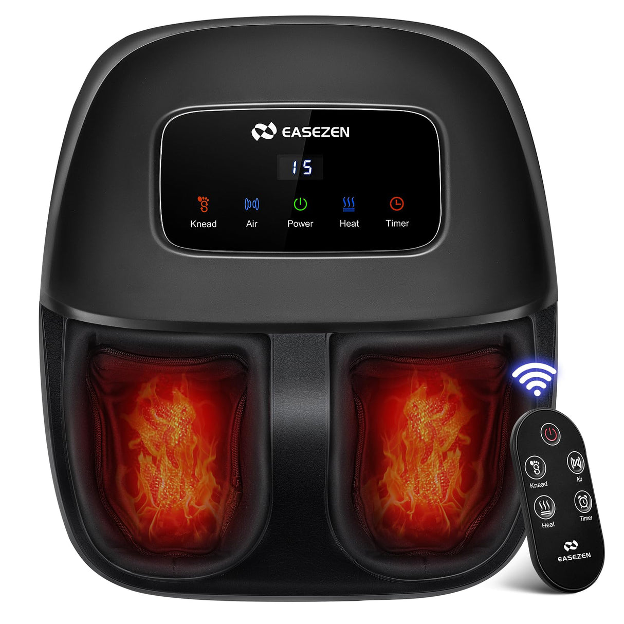 EaseZen Shiatsu Foot Massager Machine with Heat, FSA/HSA Eligible, Deep Kneading, 2025 Upgrade Electric Foot Massager for Plantar Fasciitis, Neuropathy, Relax Gifts for Mom Women, Fits up to Size 14