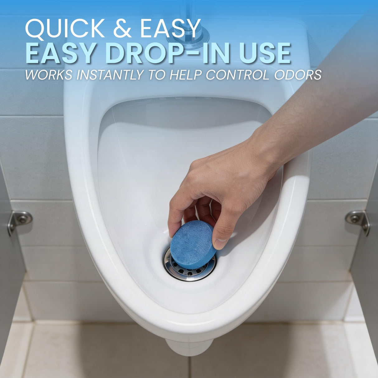 Urinal Cakes, Ocean Breeze Scent Urinal Deodorizing Block, Fresh Ocean Scent Urinal Pucks (Case of 24)