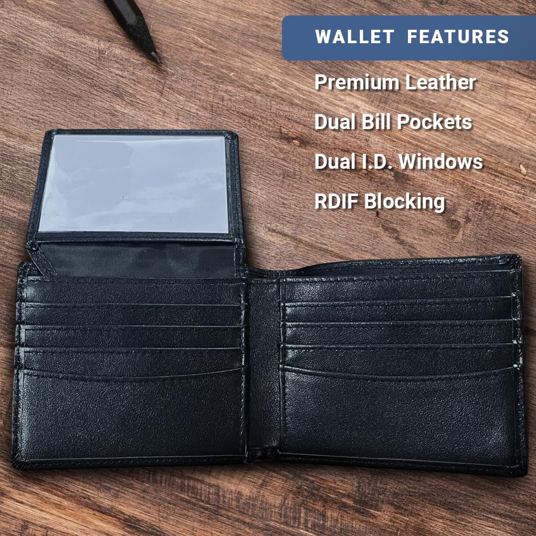 Custom Wallets for Men, Leather Wallets with Engraved Name, Personalized Gifts for Dad, Husband, Son, Boyfriend, Grandpa, Fathers Day Gift, Christmas Gifts, Valentines Day Gifts