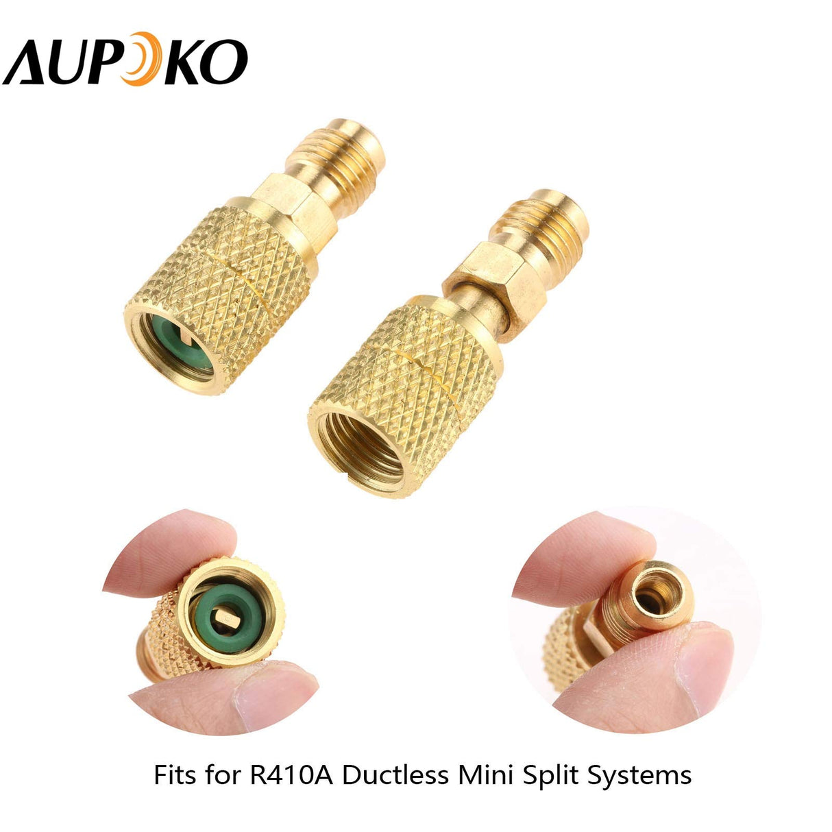 Aupoko R410A Straight Swivel Adapter, R410A Mini Split Adapter with 5/16’’ SAE Female x 1/4’’ SAE Male Quick Couplers Thread, Fits for HVAC Air Conditioner Mini Split System - 2 PC