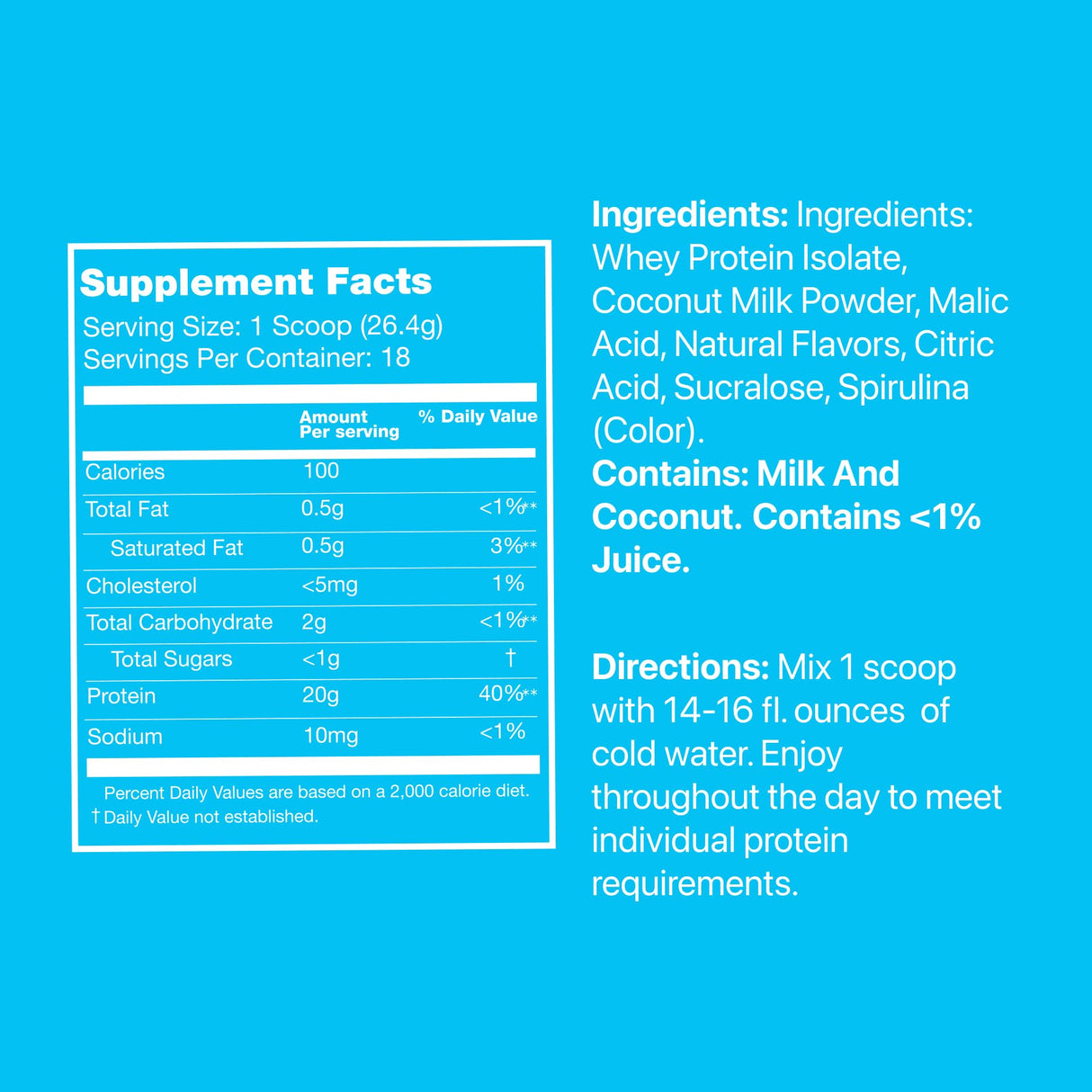 Oath Nutrition Clear Whey Isolate Protein Powder, Coco Razz, 20g Complete Protein per Serving, No Added Sugar, Grass-Fed, 18 Servings