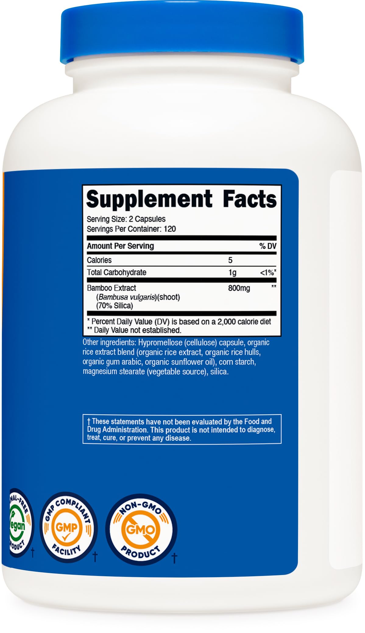 Nutricost Bamboo Extract, 400 mg, 240 Capsules - Vegan, Gluten Free and Non-GMO - 120 Servings with 800 mg