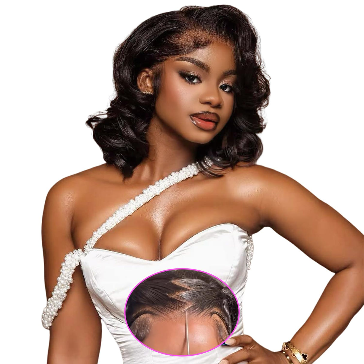 9x5 Glueless Wigs Human Hair Pre Plucked Pre Cut Bob Wig Human Hair 200% Density Body Wave Lace Front Wigs Human Hair HD Closure Wigs Short Bob Wigs for Black Women Wear and Go Glueless Wig 12 Inch