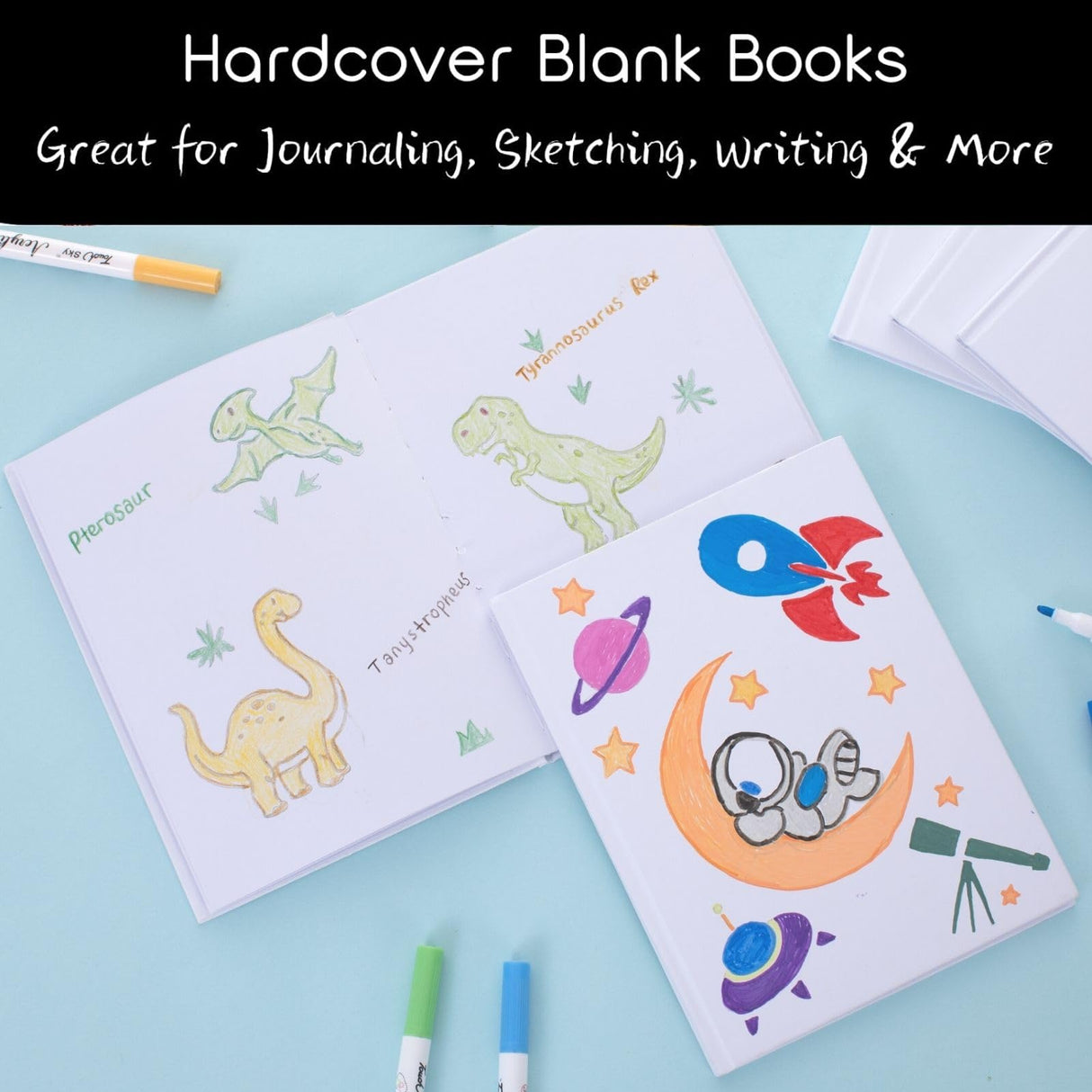 12 Pack Hardcover Blank Books for Kids to Write Stories 6x8 Inch Blank Page Sketch Books Make Your Own Book Ideal for DIY,Classroom. Christmas Gift (White, 18Sheets/36 Pages)